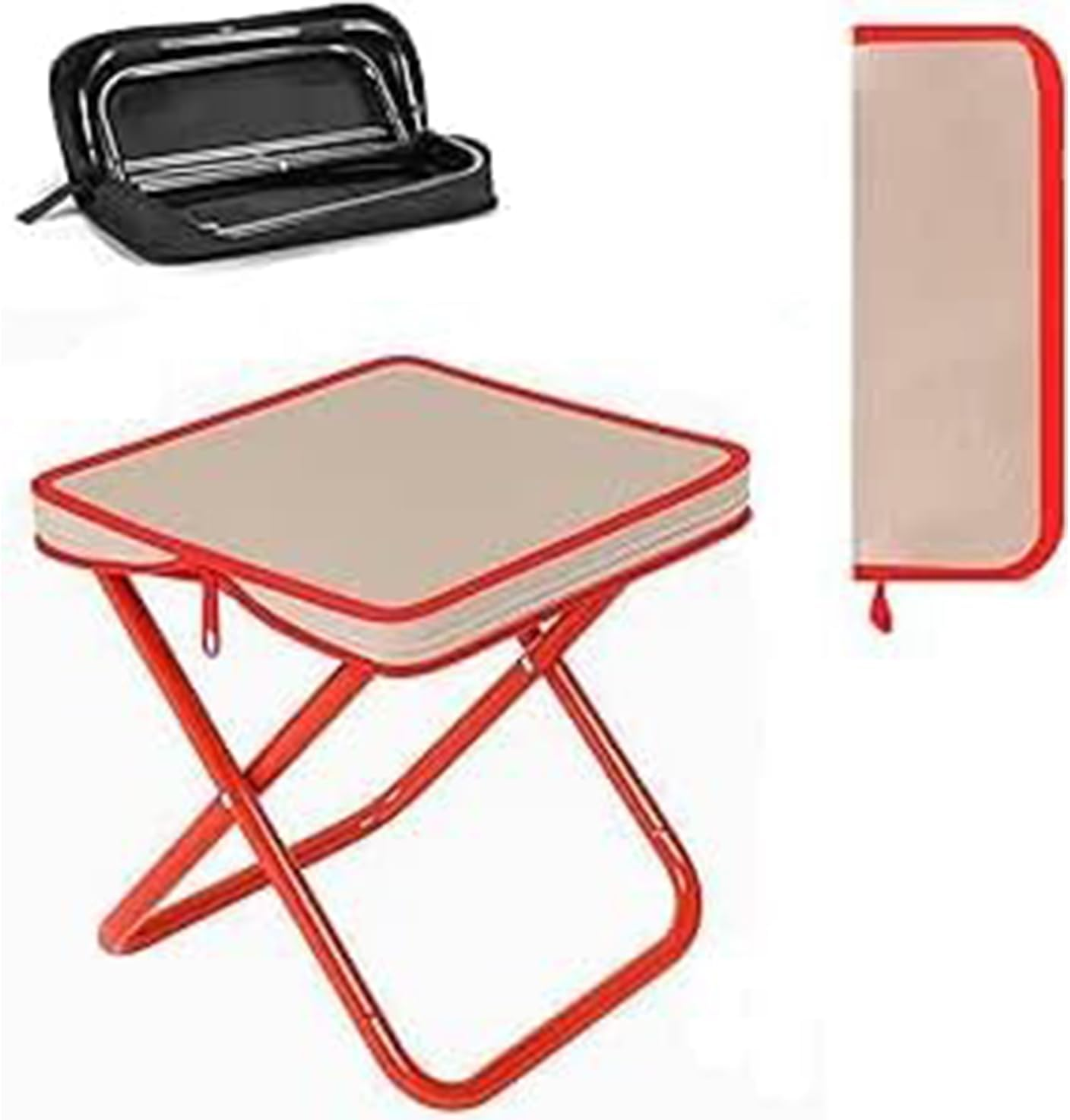 WADY Portable Chair, Portable Stool, Ultralight Travel Stool, Folding Handbag-Style Lightweight Camping Stool, Ompact Seat, for Outdoor Gardening and Beach Hiking Fishing and Camping (Black)