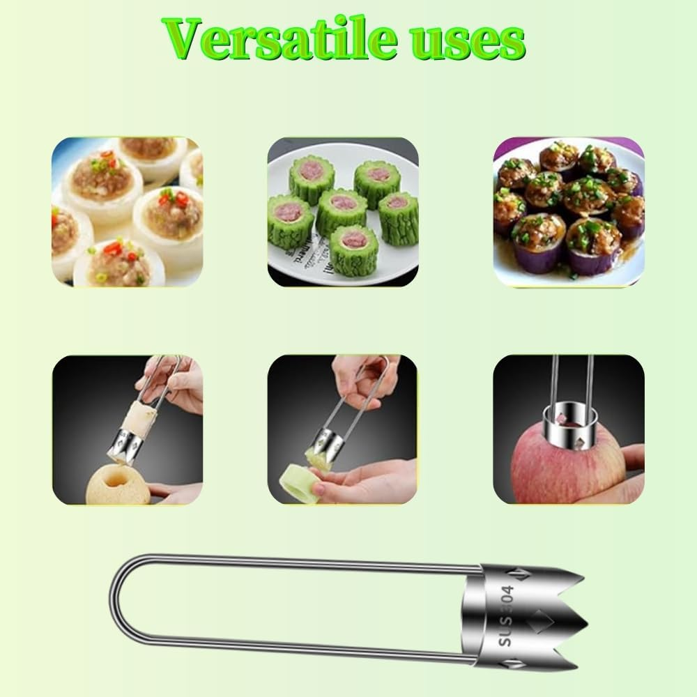 1 Pcs Red Bell Pepper Seed Corer, 2024 Upgraded Stainless Steel Fruit Corer,Red Bell Peppers Cutter,Pepper Seed Remover Tool,Bell Pepper Corer Tool for Vegetables Fruit Corer,Creative Kitchen Gadget image number 2