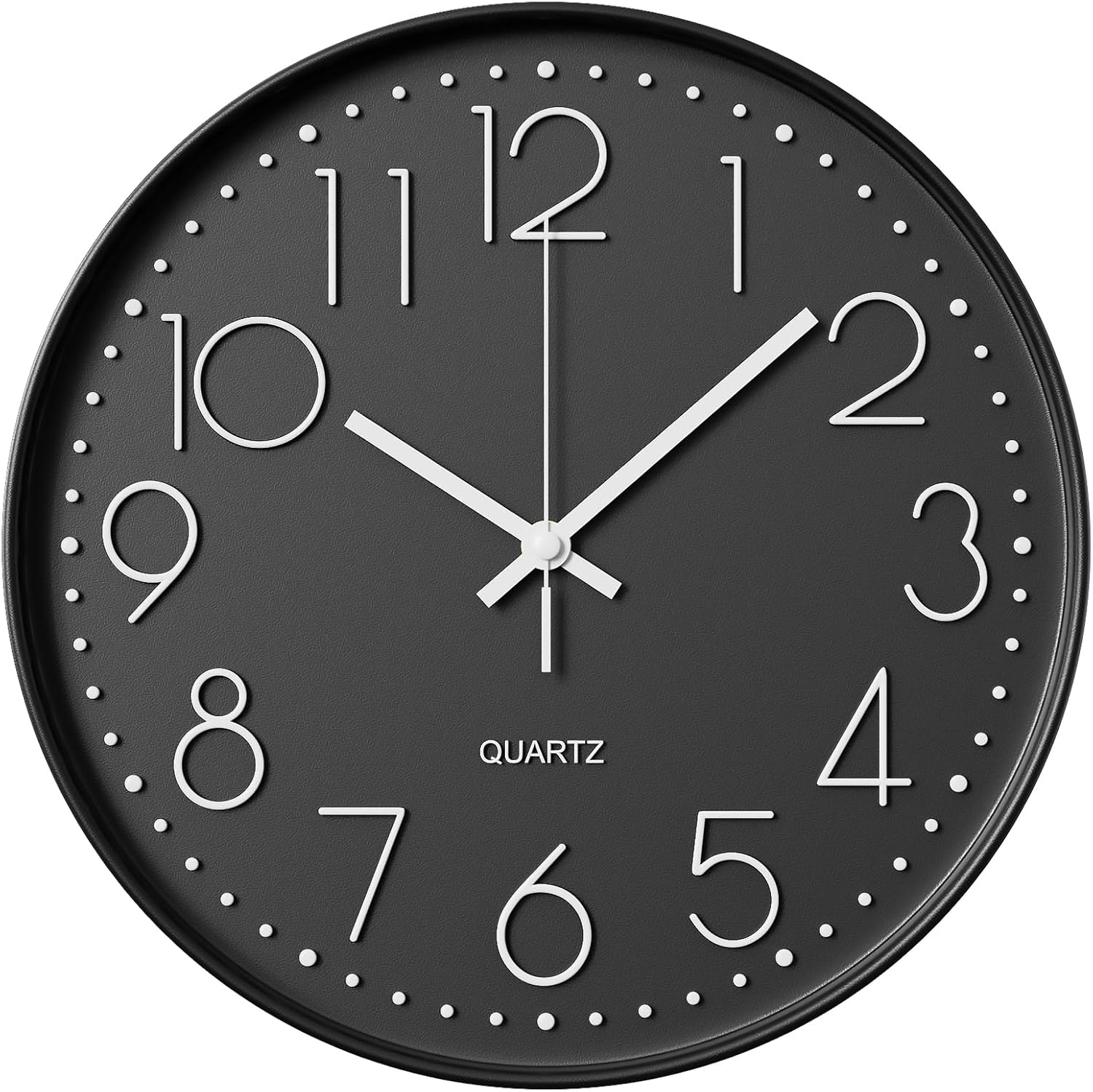 LEFAFA Wall Clock, 12 Inch Silent Non Ticking Wall Clocks Battery Operated, round Easy to Read, Silent Wall Clock for Bedrrom Living Room Kitchen School Office Home Decor (Black) image number 6