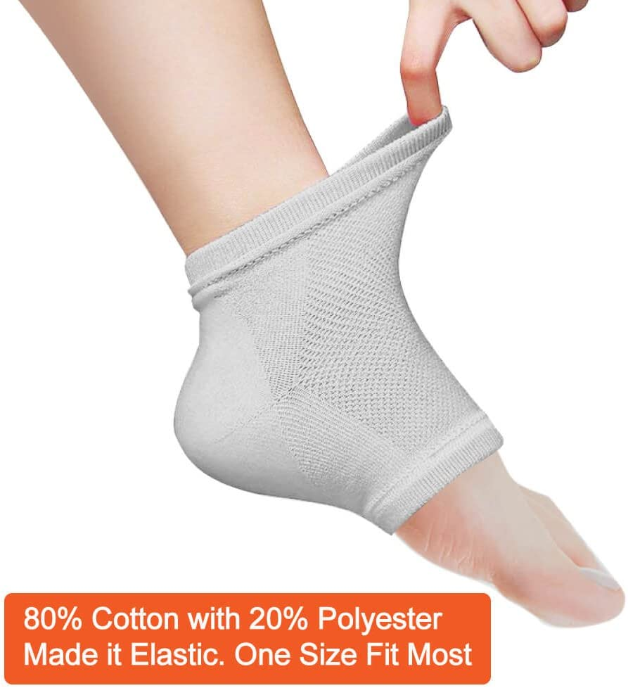 Selizo 5 Pairs Moisturizing Gel Heel Socks Open Toe Socks for Dry Hard Cracked Heels, 5 Colors image number 2