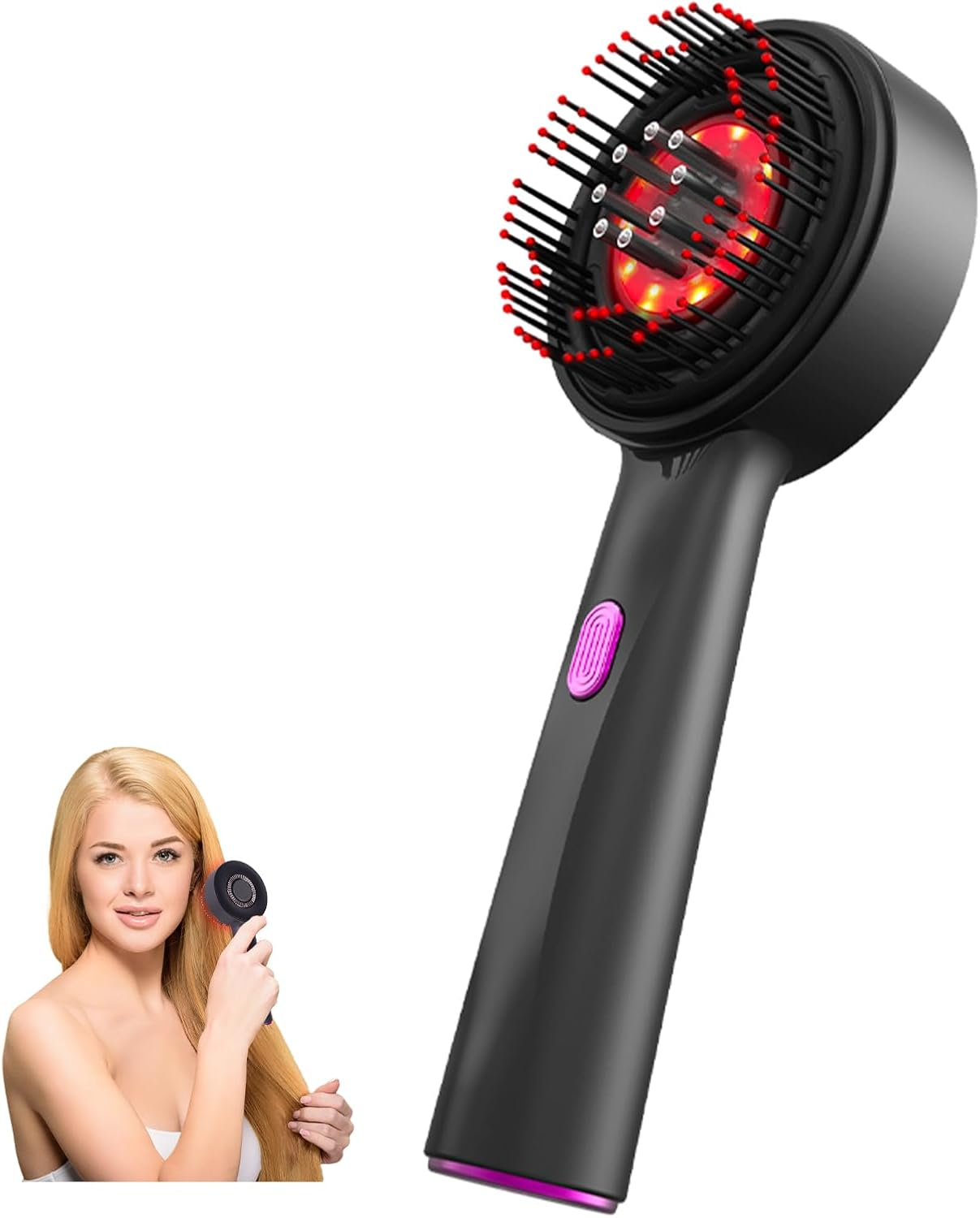 2-In-1 Electric Scalp Massager with Red Light, Hair Oil Applicator & 360&deg; Kneading,Waterproof Head Massager Brush, Cordless Shiatsu Massage Comb for Hair Growth & Muscle Relaxation image number 3