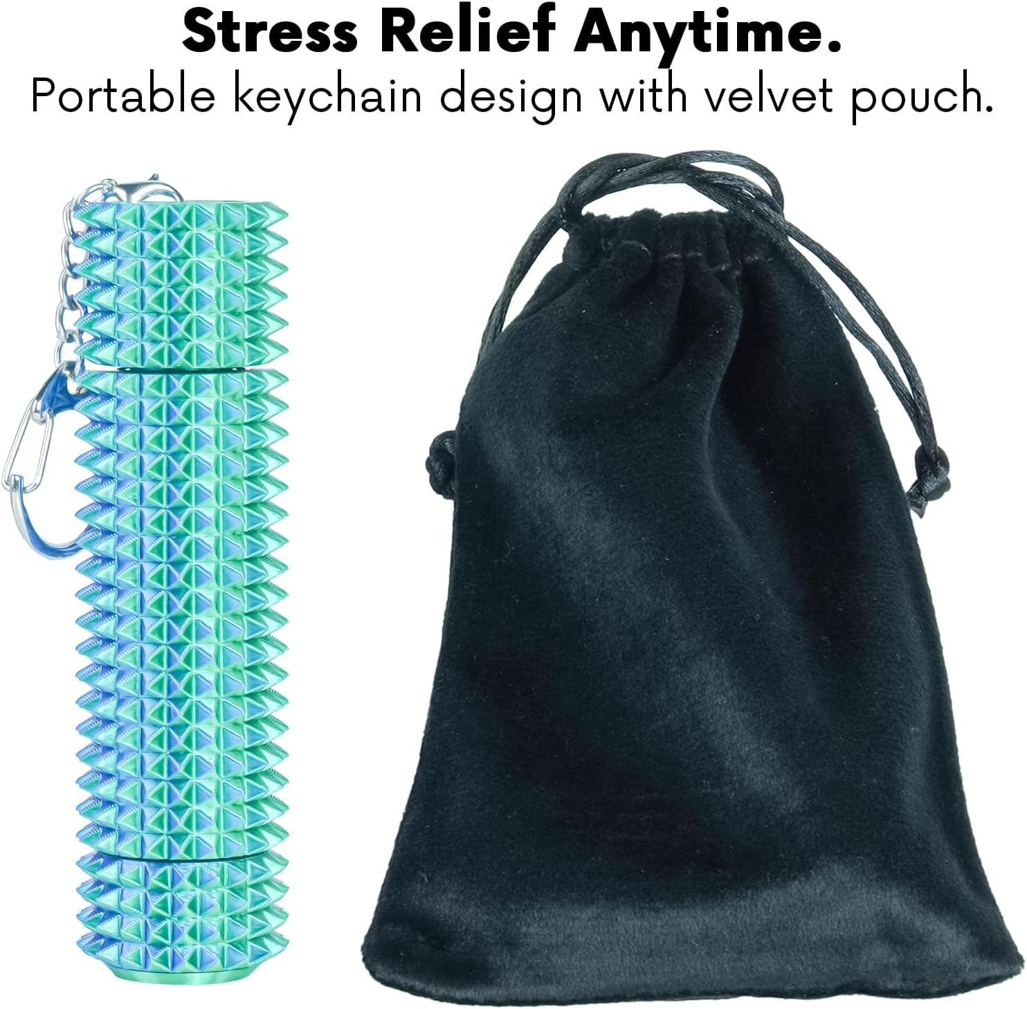 Fidget Roller Adults Teens Sensory Little Stim Gadget for Anxiety Relief Mild Ouchie,Desk Focus Tool Portable Hand Spinner Gifts Idea White Elephant Stocking Christmas(Blue Green,Compact Fit) image number 1