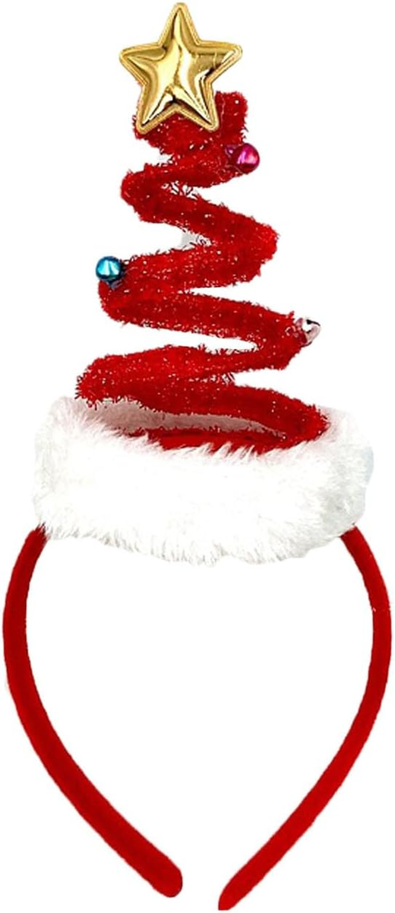 CENZICOM Springy Christmas Tree with Bells Santa Headband for Christmas Party, 2 PCS image number 2