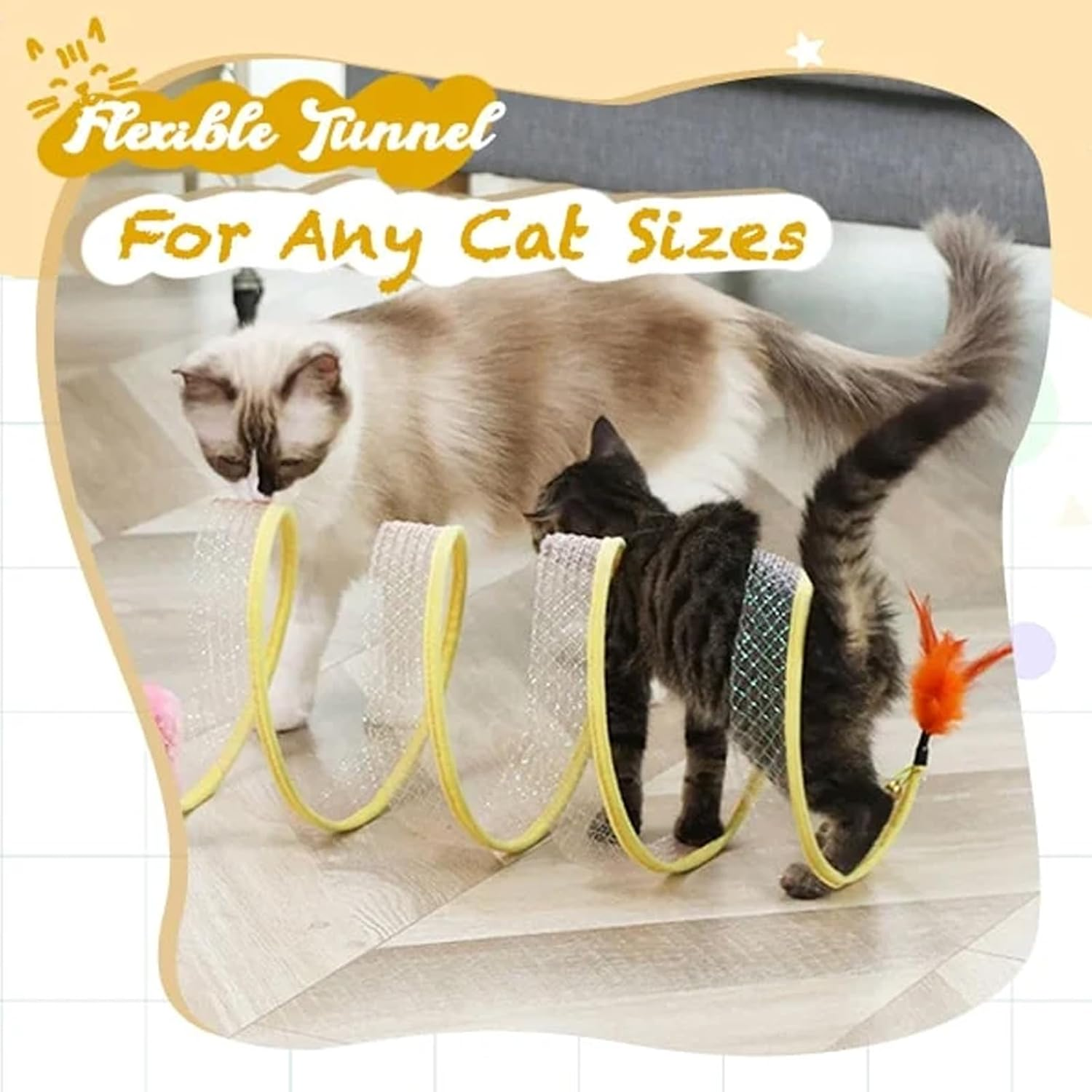 Self-Play Cat Hunting Spiral Tunnel Toy, Cat Tunnels for Indoor Cats, Cat Spring Toy, Spiral Tunnel Cat Toy, Cat Spring Toy Cat Spiral Tunnel Toy for Indoor Cats Play (D) image number 3