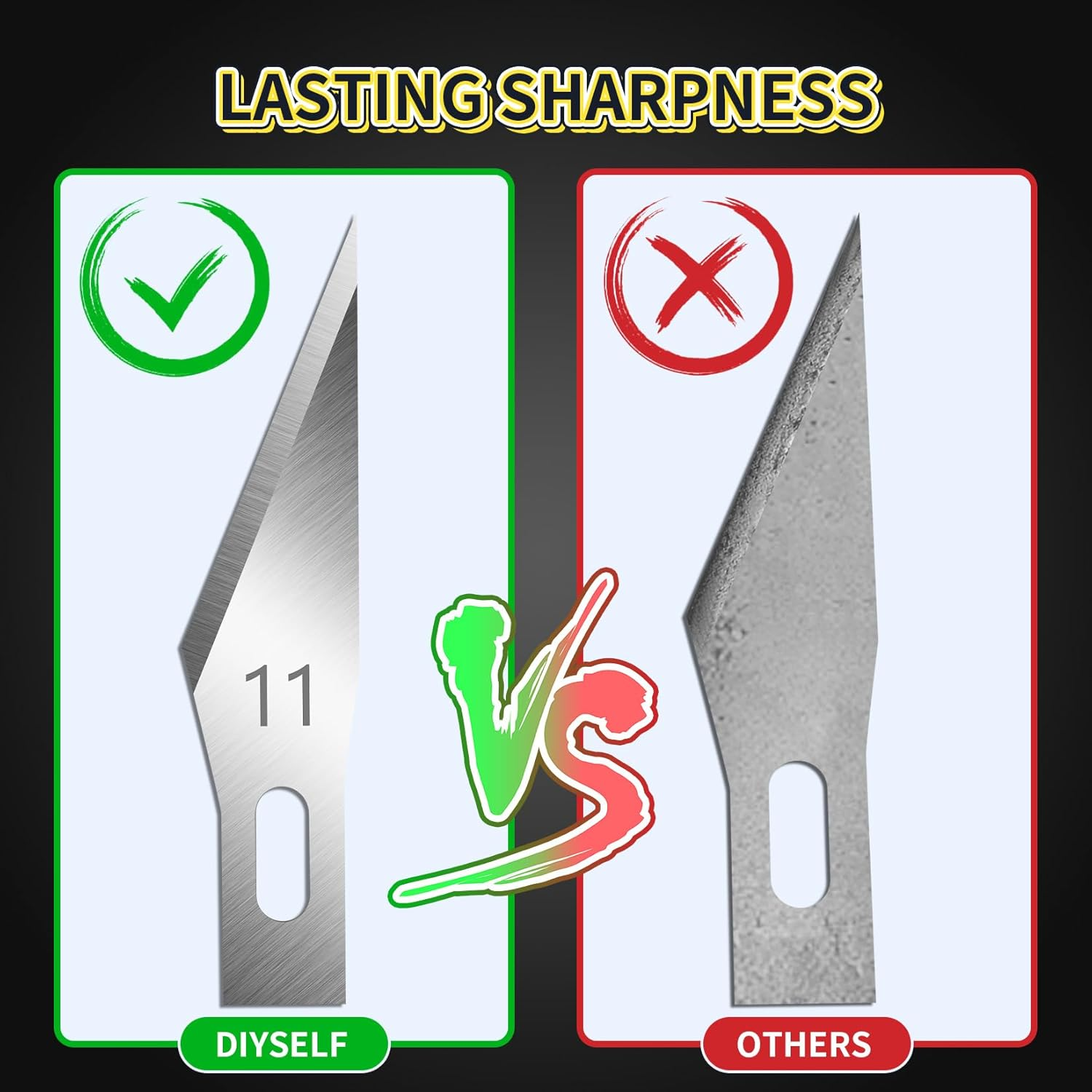 200 PCS Exacto Knife Blades, High Carbon Steel #11 Refill Exacto Art Blades Cutting Tool with Storage Case for Craft, Hobby, Scrapbooking, Stencil image number 4