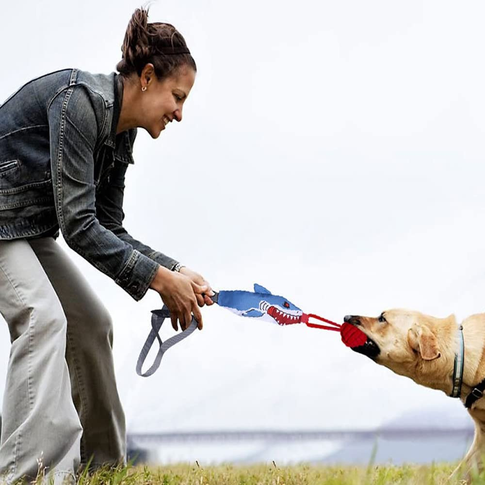 Squeaky Dog Tug Toys, Dog Chew Toys Dog Rope Toys with Strong Handle for Tug of War Puppy Training Play Durable Interactive Dog Toys for Small Medium & Large Dogs (Handle Tug) image number 4