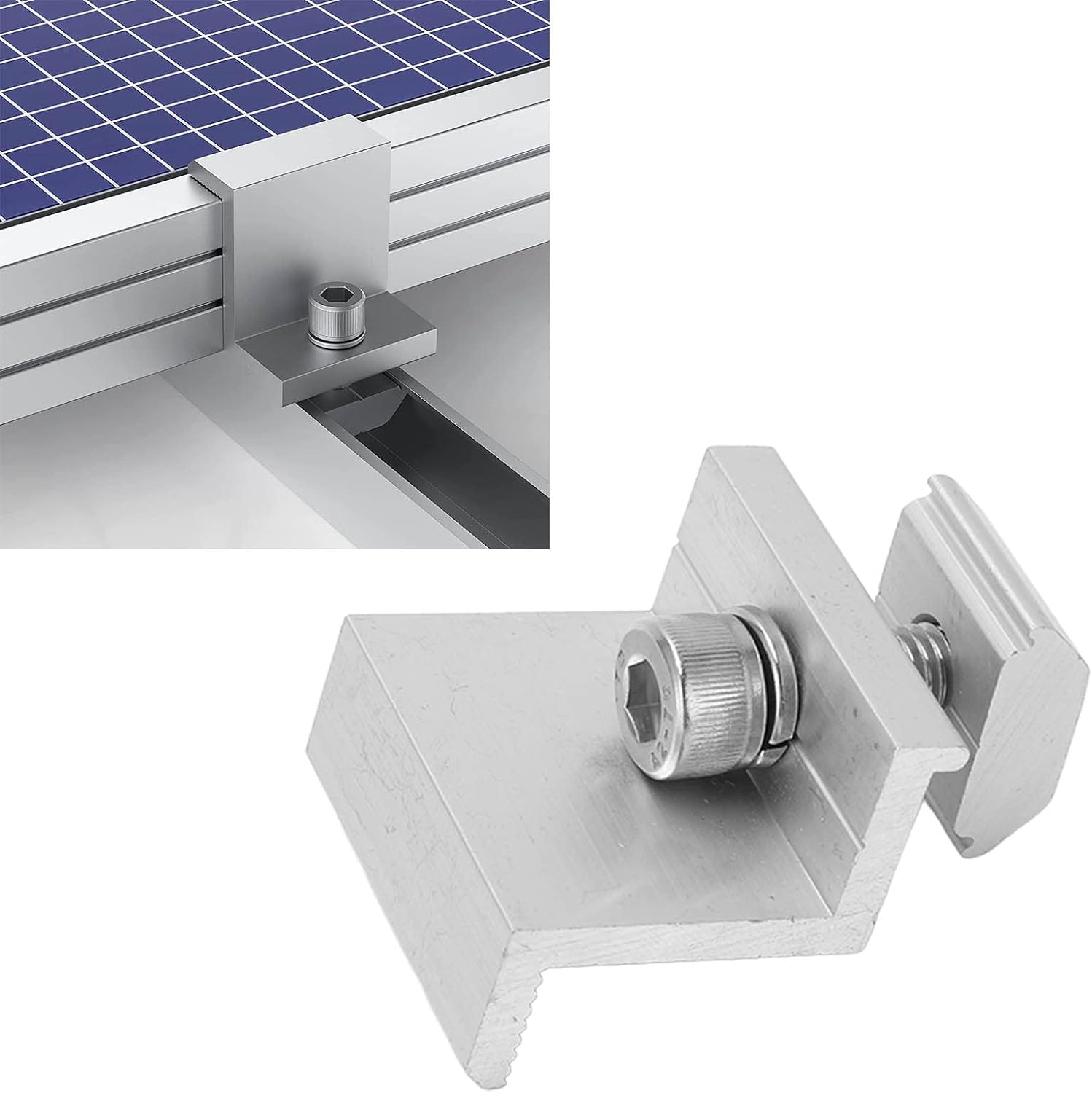 10PCS PV Mounting Side Clamps Aluminum Solar Panel Z Brackets Mounting Kit for RV House Boat 30Mm image number 6