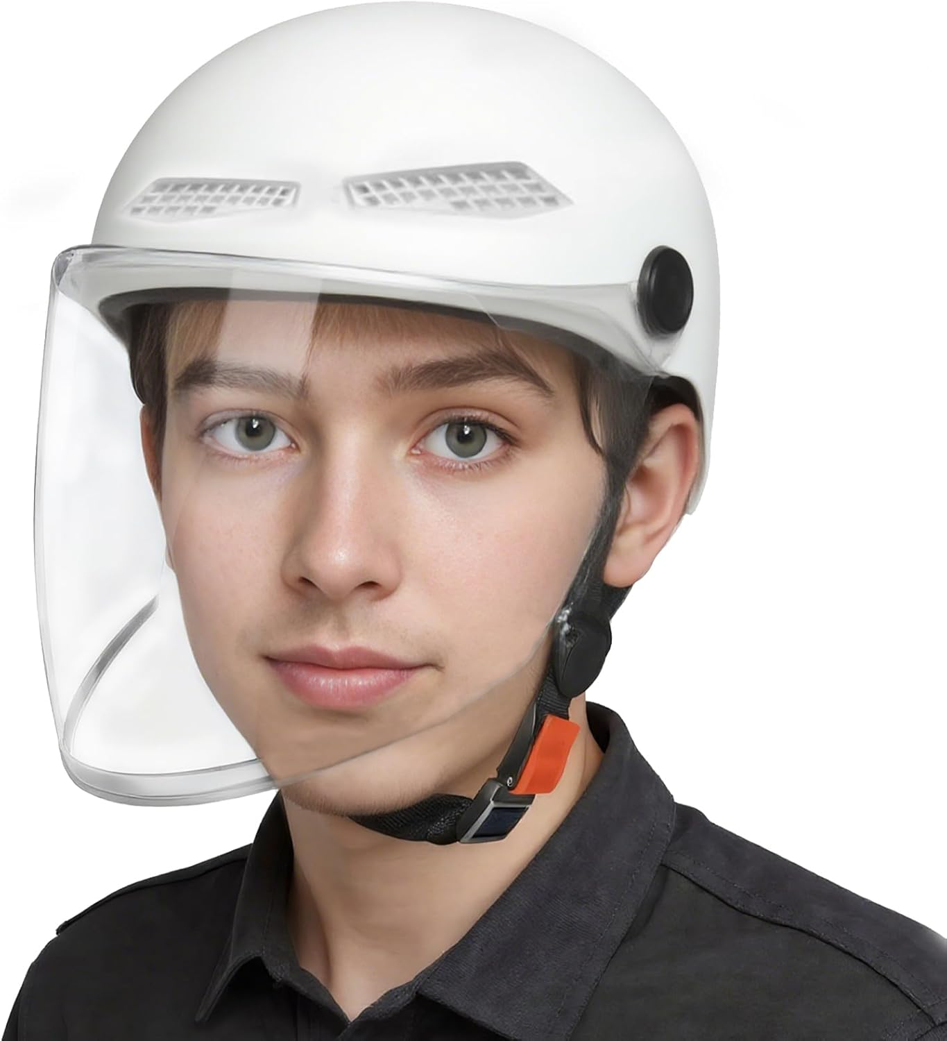 Motorcycle Half Helmet - Half Helmet for Adults,Open Face Sun Protection Retro Quick Release Hat for Women Youth Riding Motor Scooter ATV Electric Bike Motocross Racing