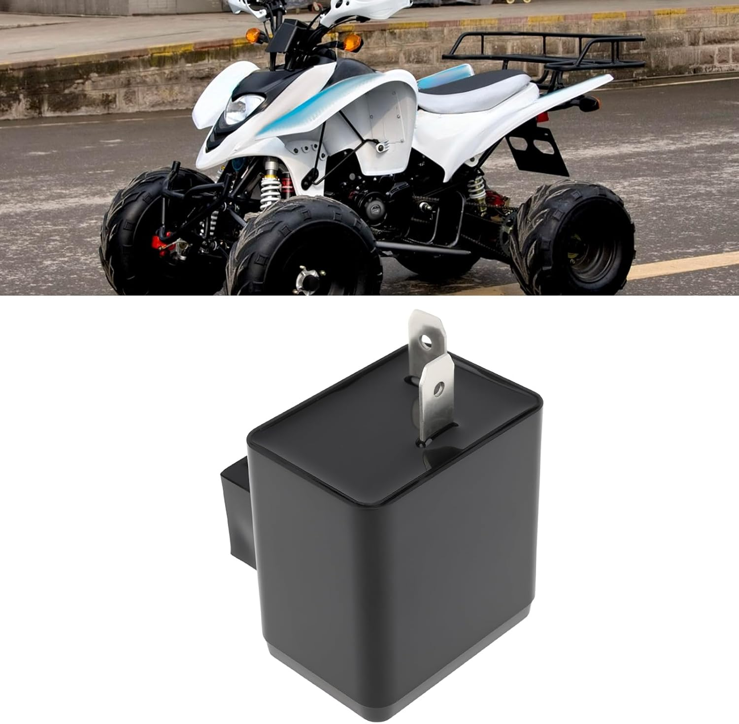 ATV 2-Pin Flasher Relay 6-12V Compatible with Shineray 250STXE 250ST-9E Spyder 200 Quad ATV image number 1