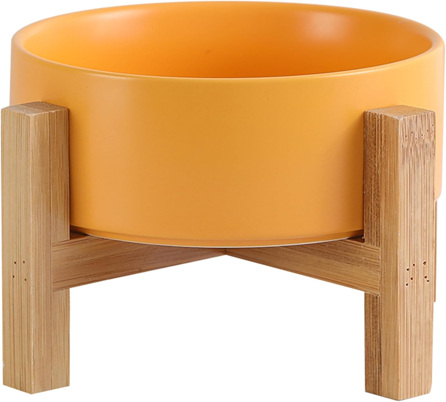 White Ceramic Elevated Raised Cat Bowls,Cat Food Dish with Stand, Raised Cat Food or Water Bowls anti Vomiting,Pet Bowl with anti Slip Rubber Pad,Stress Free for Cats and Small Dogs（400Ml/13.5Oz)