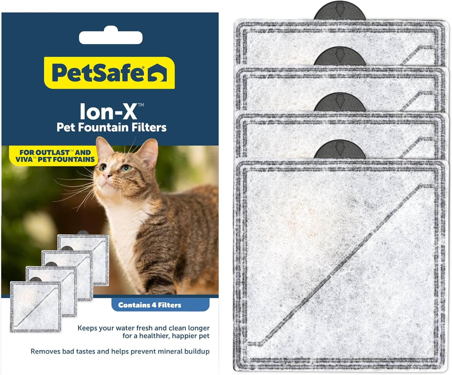 Petsafe ION-X Pet Fountain Filters 4 Pack for Outlast & Viva Fountains