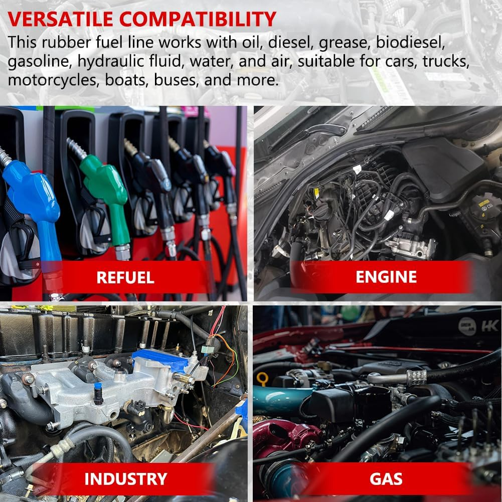 3/8 Transmission Cooler Hose 10Mm High Pressure Push Lock Fuel Injection Hose 300PSI 5FT image number 4