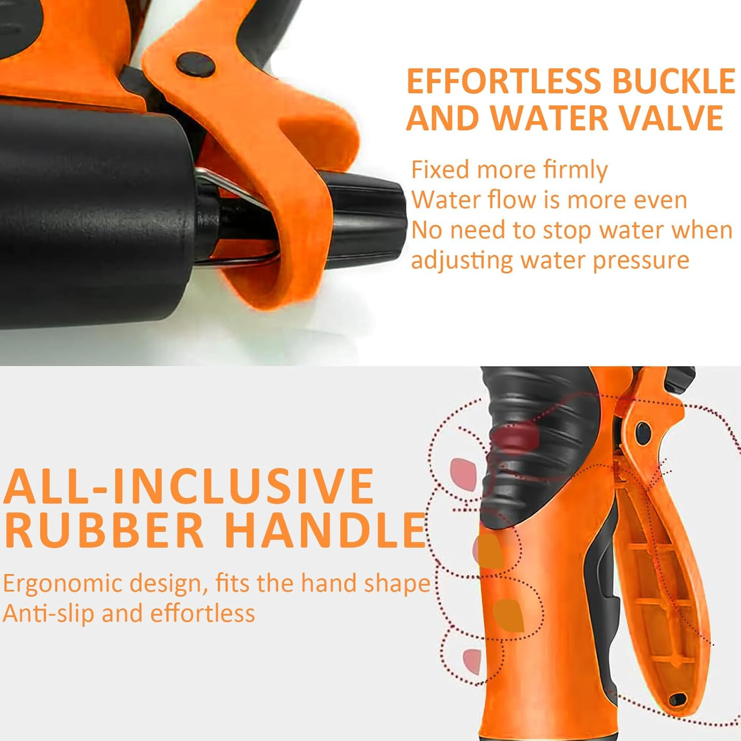 100Ft Expandable Garden Hose, with 8-Pattern Nozzle, 1/2' & 3/4' Convertible Connectors, Retractable Water Hose High Pressure with Dispenser Bottle for Car Wash & Lawn Watering image number 1