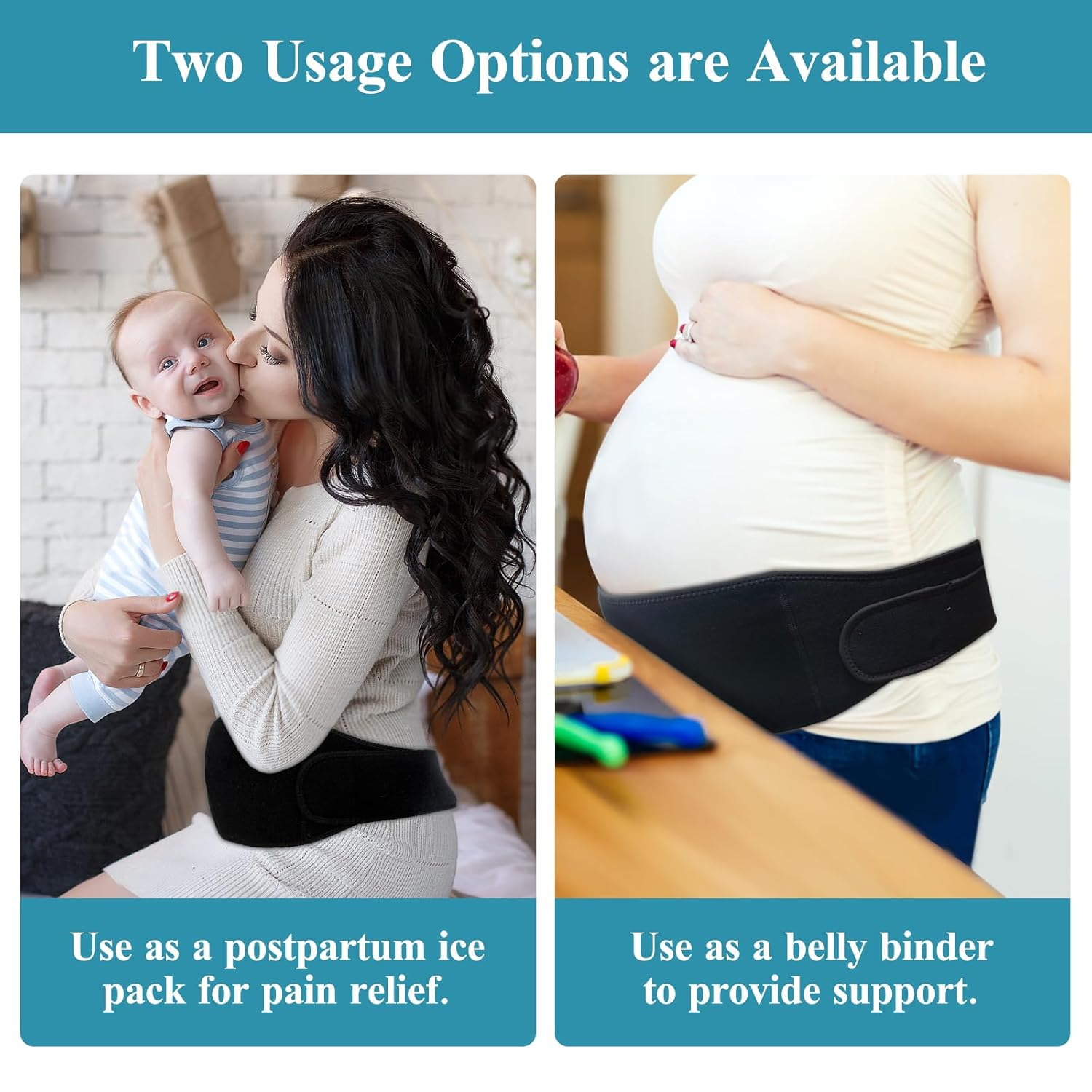 C-Section Belly Binder with 2 Gel Packs for Post-Op, Incision Protector, Reusable Hot & Cold Therapy for Swelling and Recovery, Postpartum Care Must Have image number 1