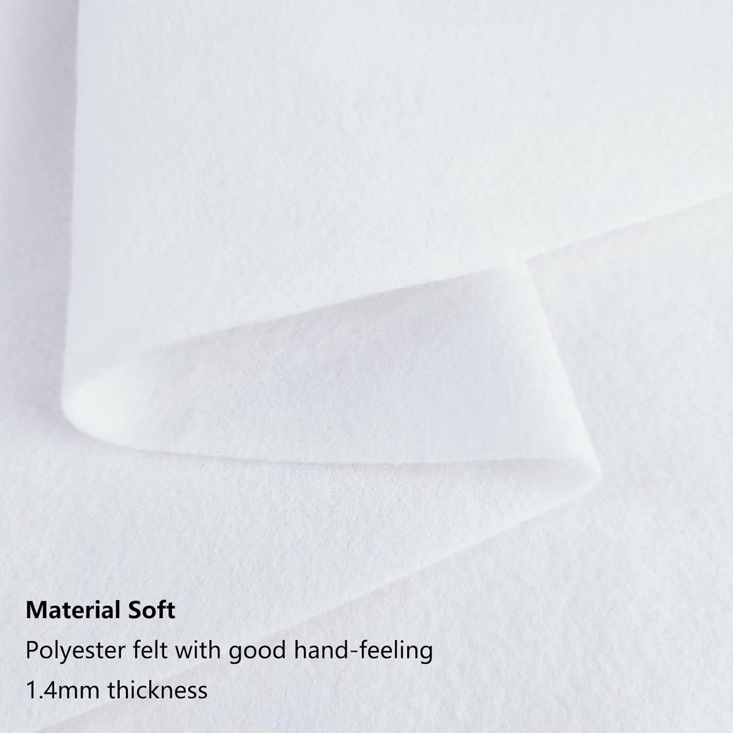 Soft Felt Fabric, 90X90Cm Felt Sheets, 1.4Mm Thick Craft Felt, Felt Fabric by Metre for Art & Craft Project (White) - Apricot image number 4