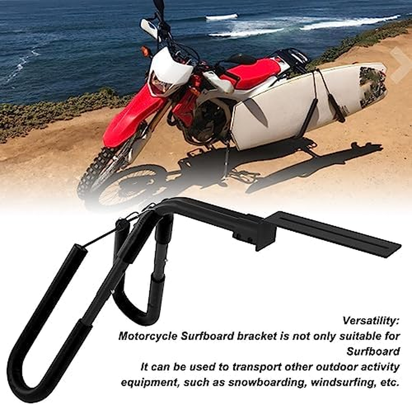 Moped Surfboard Rack, Adjustable Rotable Scooter Moped Bike Surf Board Carrier Removable Aluminum Alloy Rustproof Surfboard Bracket with 27PCS Accessories for Skis, Windsurfers (Black) image number 1