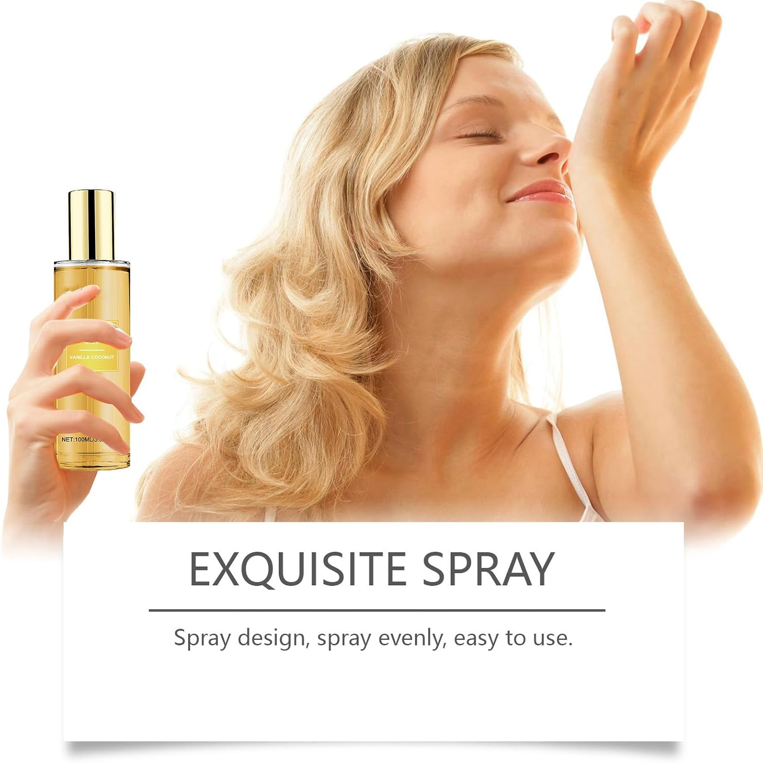 Vanilla Coconut Fragrance Mist, 100Ml Coconut Vanilla Perfume Spray, Hydrates Van/Illa Skin Body Mist Spray Perfume, Long-Lasting Perfumes Mi/St with Light Fragrance for Skin and Hair Care (5 PCS) image number 1