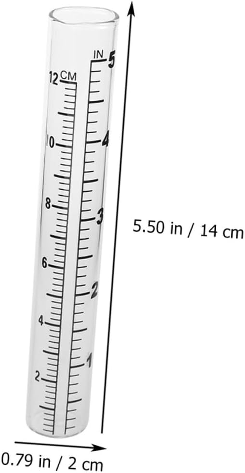Balacoo 4Pcs Glass Rain Gauge Tubes Clear Measuring Containers for Outdoor Home Garden Precipitation Measurement Weather Rainfall Instrument image number 6