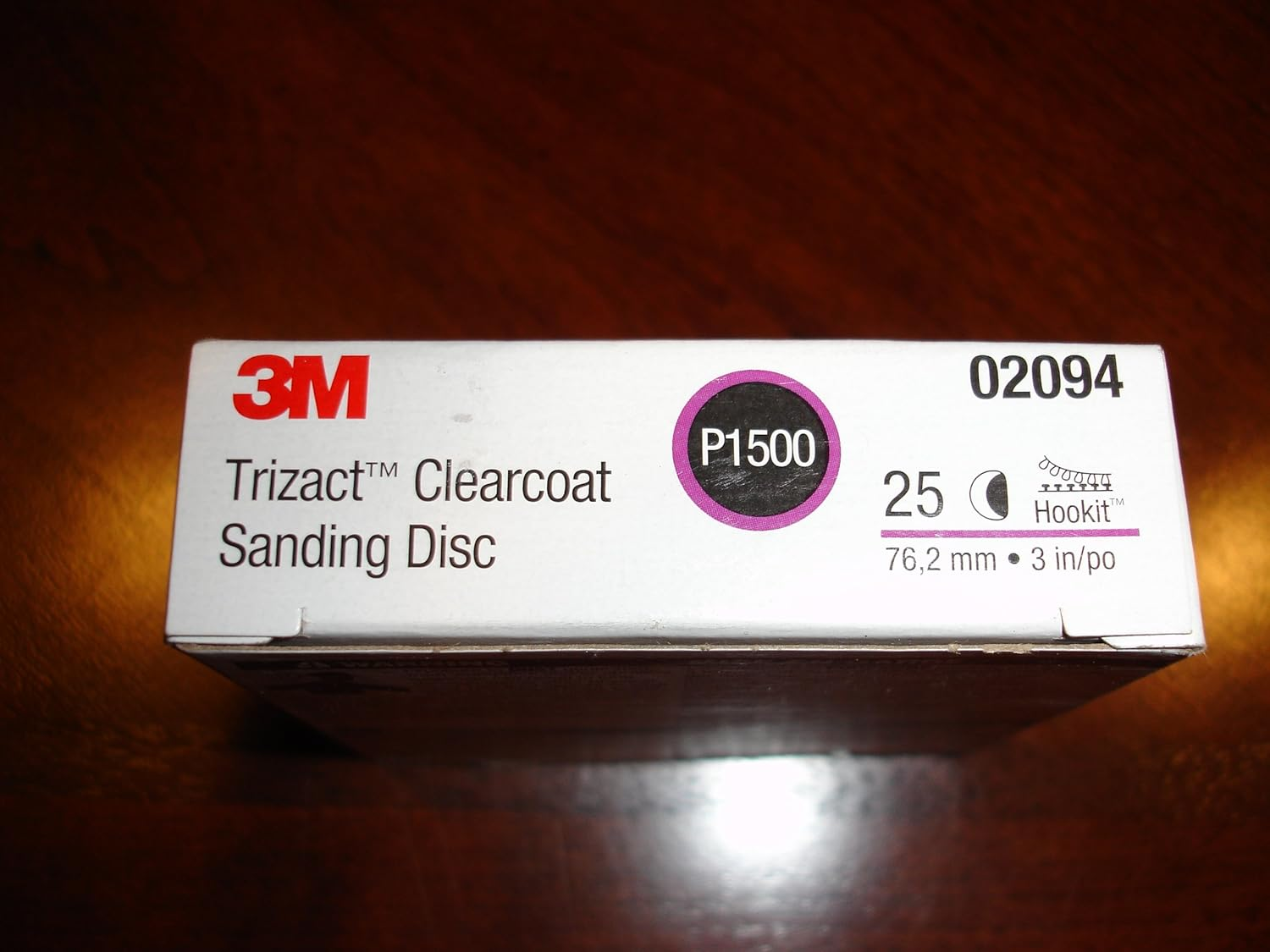 3M 02094 Trizact Hookit 3" P1500 Grit Clear Coat Sanding Disc image number 1