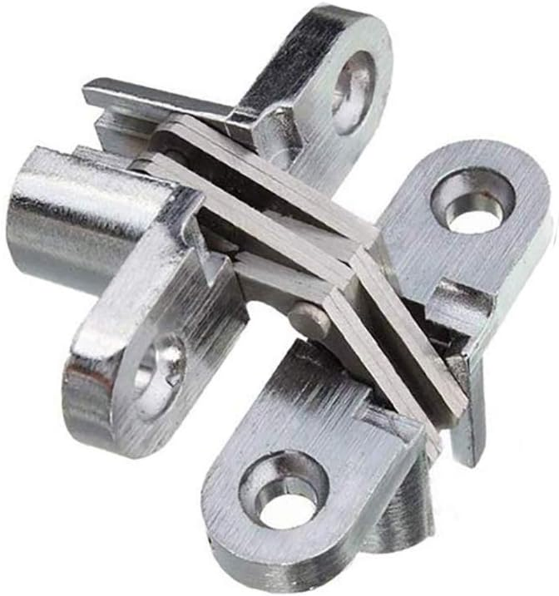 Pair of 3-3/4'' Hidden Gate Hinge Stainless Steel Invisible Door Hinges Concealed Barrel Wooden Box Silver (2Pcs) image number 3