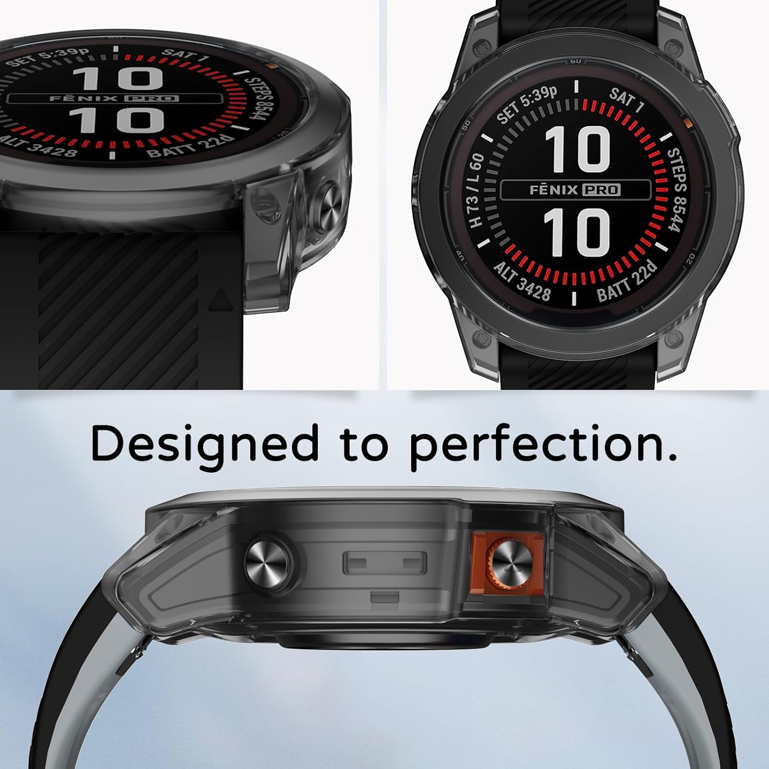 MYSNBKN Protective Case Compatible with Garmin Fenix 7 Pro/Fenix 7/Epix Pro 47 Mm, TPU Protective Cases Shockproof - Transparent Blue image number 7