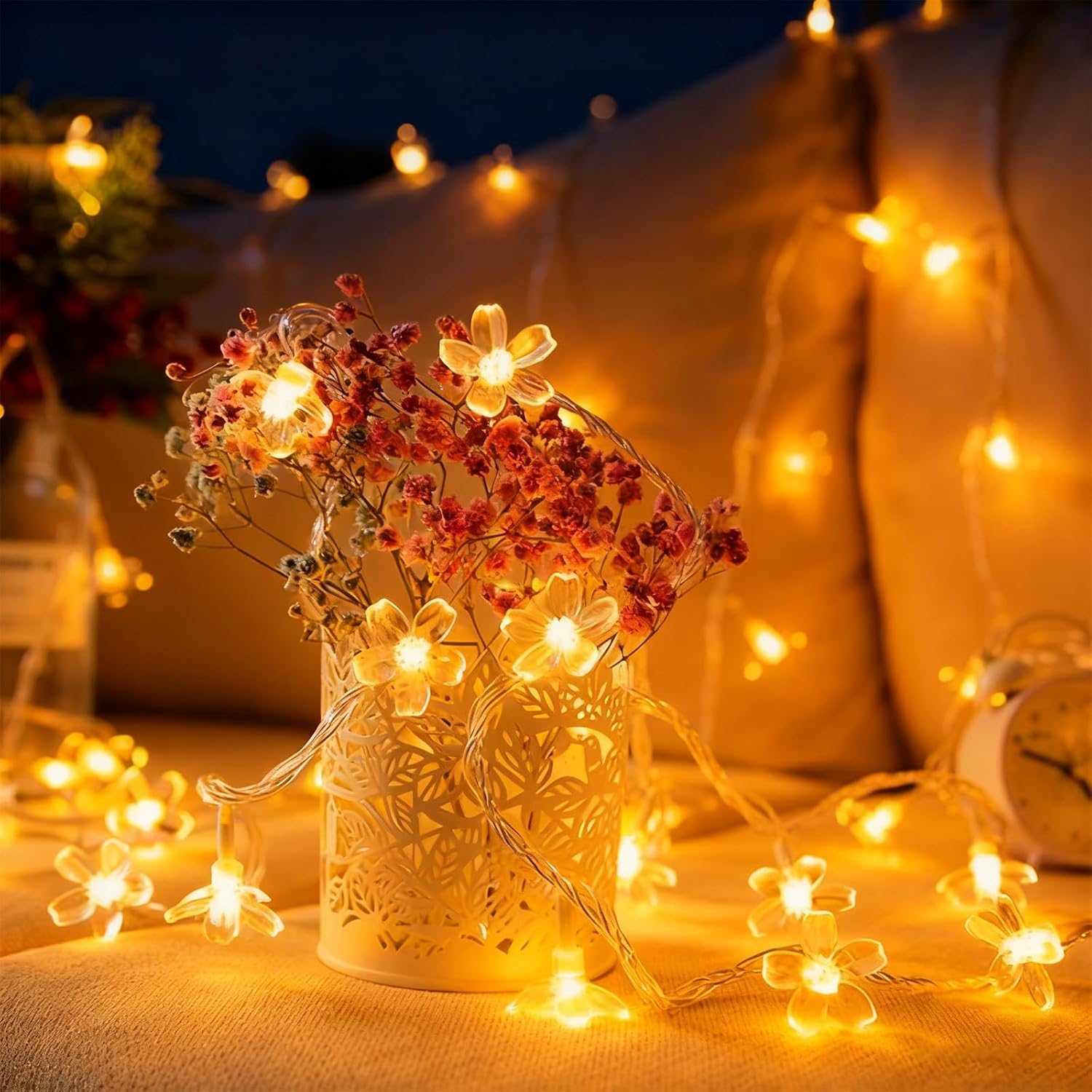 Jeyzuroa 6M 40 LED Battery Operated, Waterproof Indoor Outdoor Fairy Lights, Warm White for Garden, Wedding, Party Decoration(Battery Not Included) image number 4