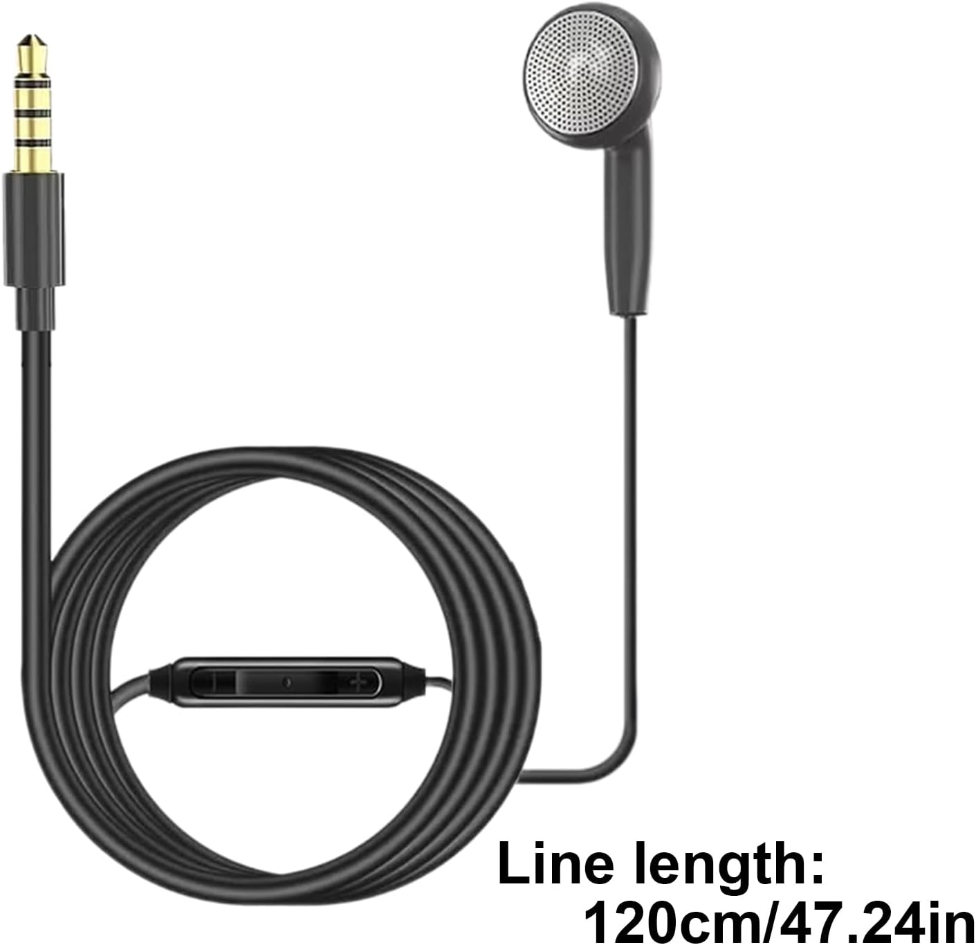 Wired Earphones - Mono Sound Headset, Single Sided Audio Device | Smartphone Compatible Earphones, Convenient Controls for Jogging Routines, In-Ear Microphone Piece for Running , Intensive image number 2