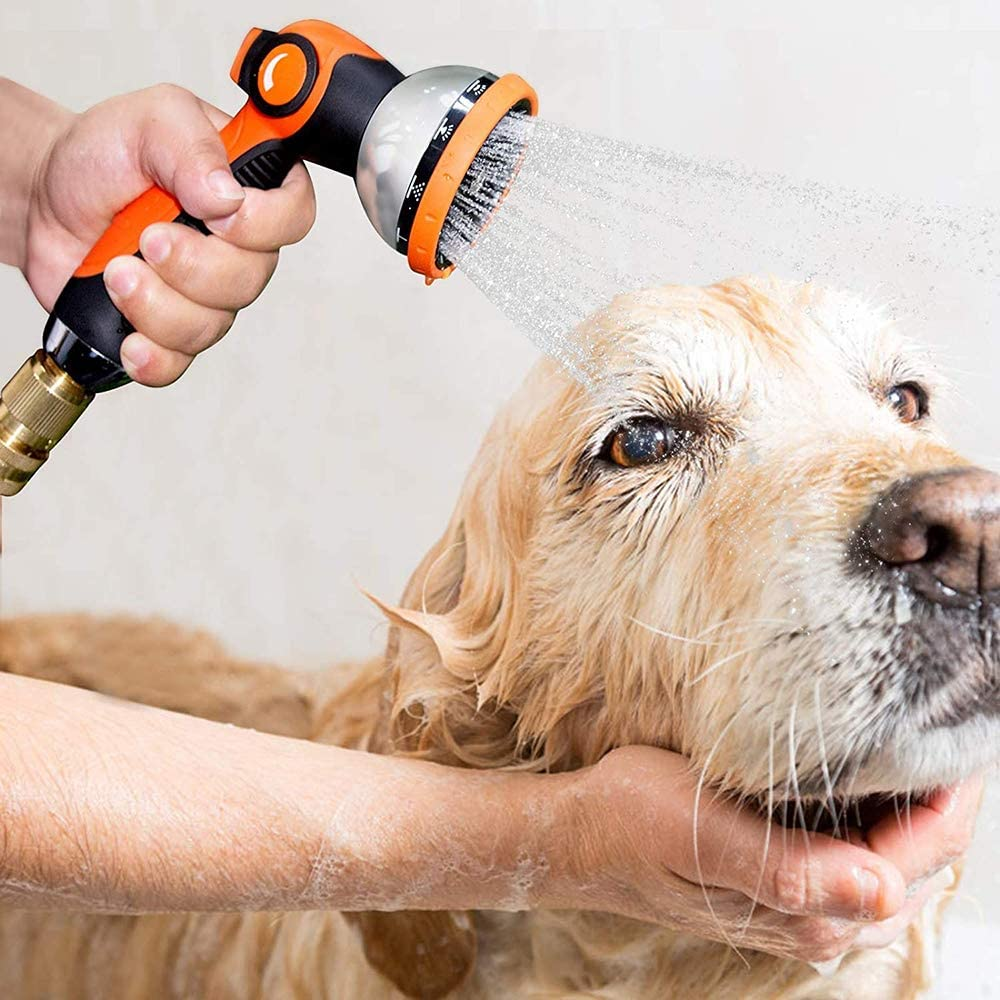 Garden Hose Spray Nozzle,10 Hose Metal Duty Watering Patterns Thumb Control on off Valve, High Pressure Nozzle Sprayer for Plants, Car Wash,Cleaning,Showering Pets image number 6