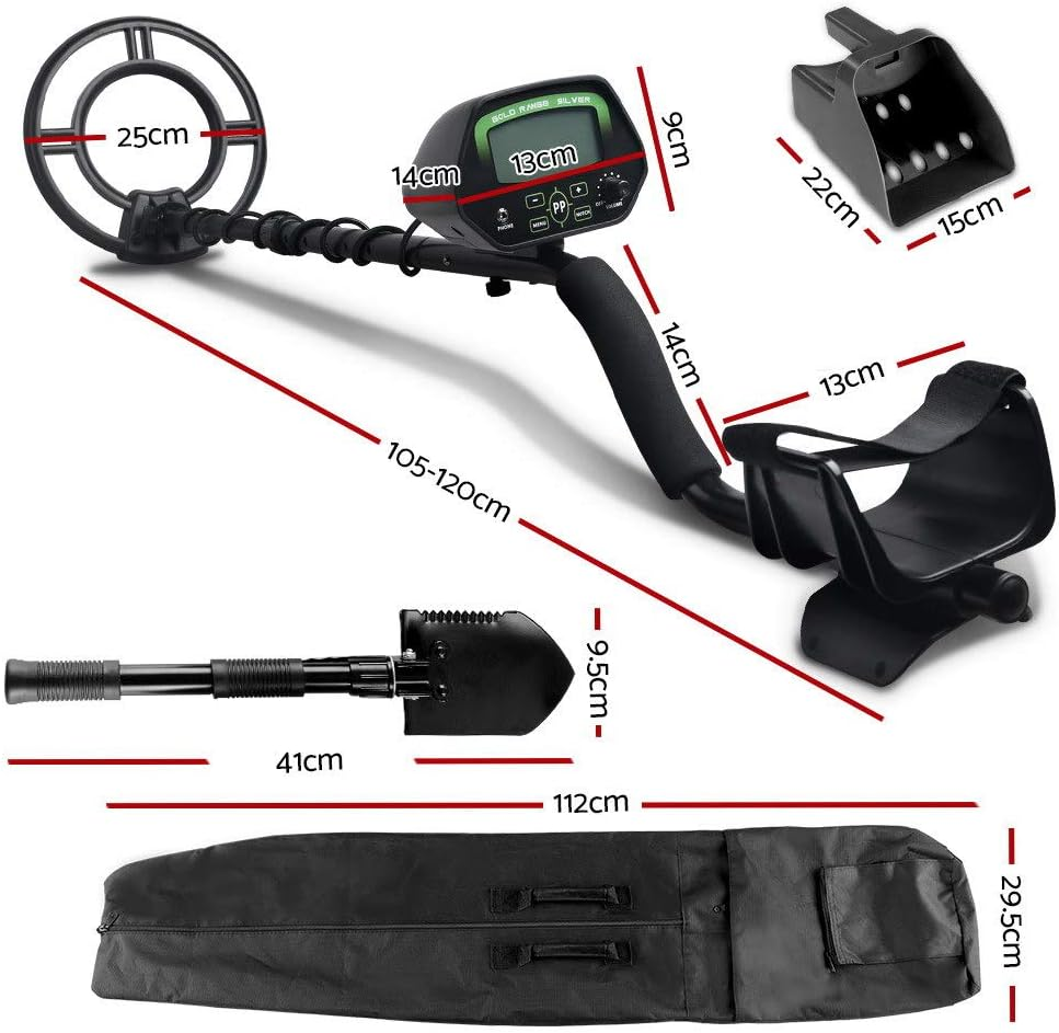 Weisshorn Metal Detector, 220Mm Deep Searching Sensitive Pinpointer Finder Bounty Hunter Portable Tracker Gold Detectors Handheld Outdoor Beach Camping Detecting Equipment, with Headphone LCD Black image number 5