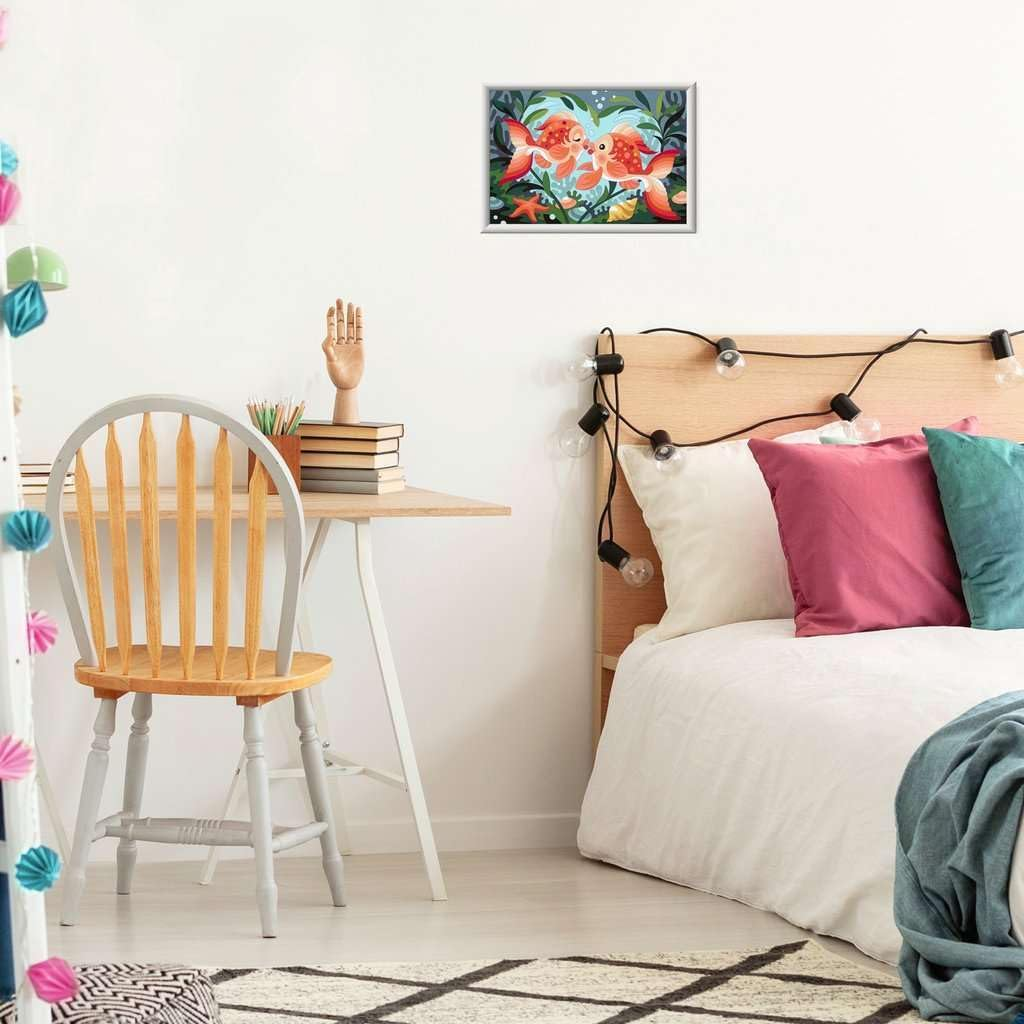 Ravensburger Malen Nach Zahlen 23507 - Verliebte Fische - Kinder Ab 9 Jahren image number 1