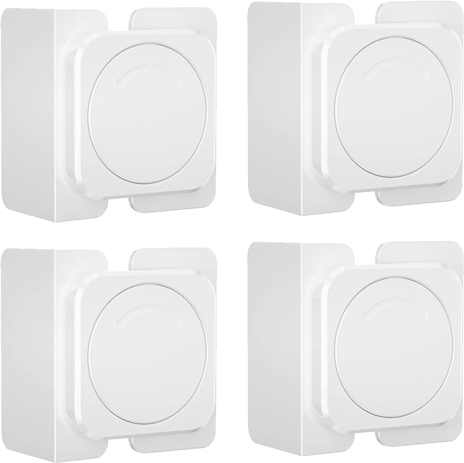 Cabinet Lock Latch - Baby Proofing Cabinet Locks for Child Safety for Cabinet Doors, Fridge, Drawers, Toilet Seat, Dishwasher, Cupboard - No Drilling with Strong Adhesive, 4-Pack, White image number 4