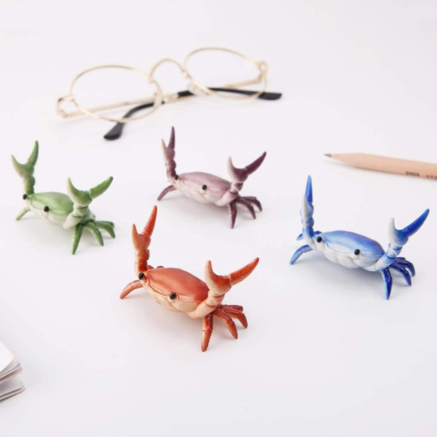 4PCS New Japanese Creative Cute Crab Pen Holder Weightlifting Crabs Pen Stand for Desk Stationery Gift image number 4