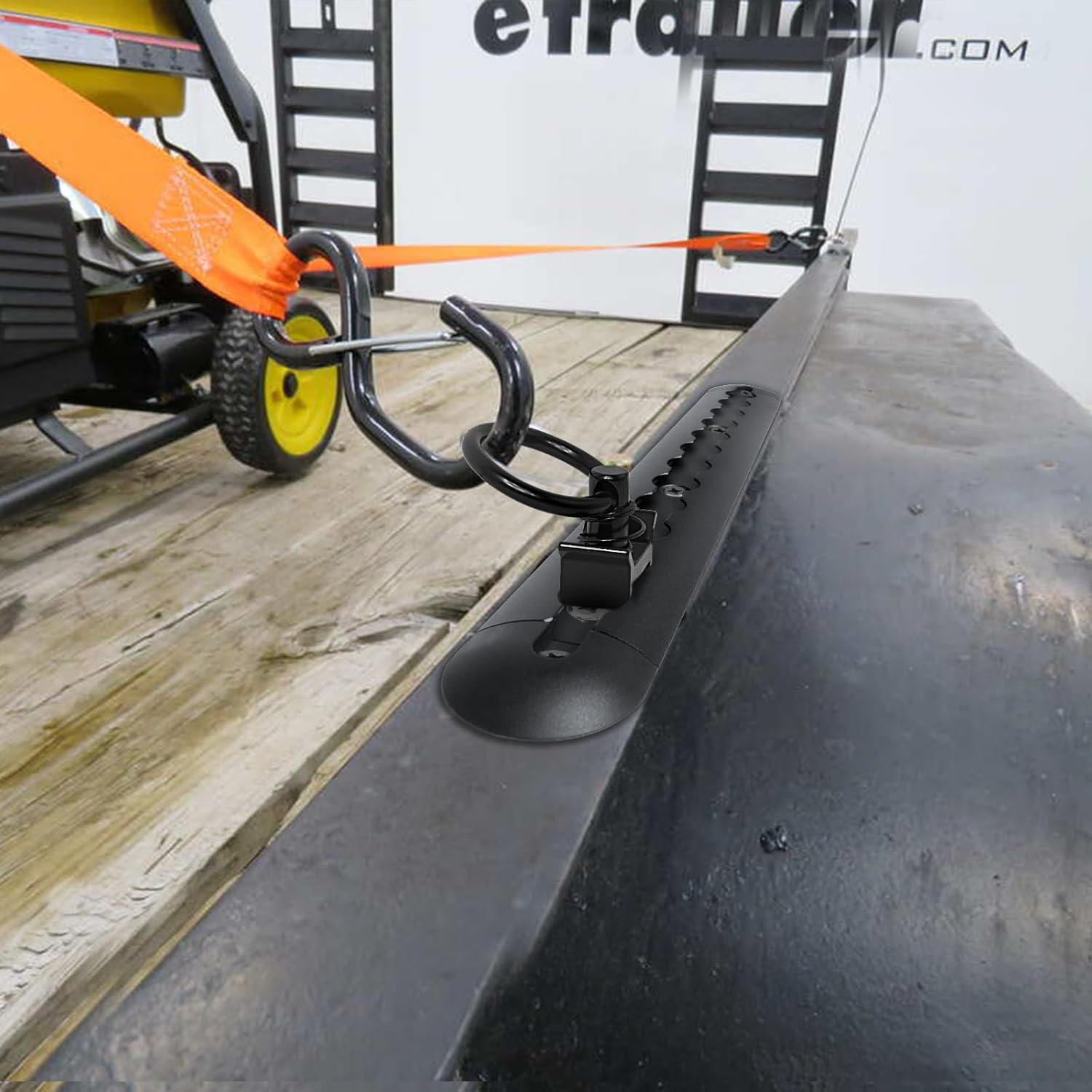 L Track Single Stud Fitting 4,000LB Capacity with round Ring Aluminum Keeper Cargo Control, Pack of 12, Black image number 4