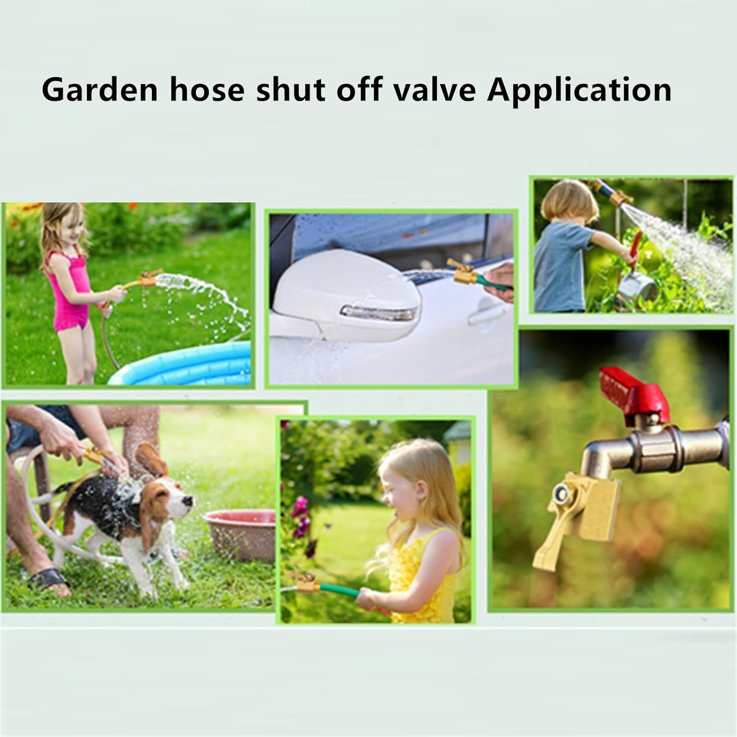 Heavy Duty Brass Garden Hose Shut off Valve, Easy to Use 3/4 Inch Water Hose Shut off Valve, Hose Shut off Valve with Hose Washers image number 3