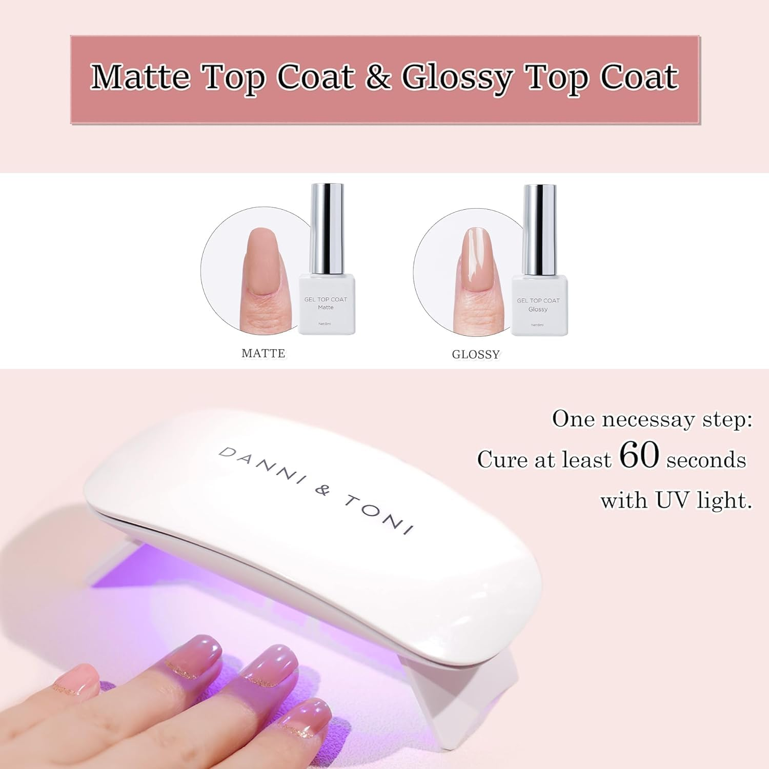 DANNI & TONI 28Pcs French Tips Semi Cured Gel Nail Strips, Pink Soft Self-Adhesive Stickers,Uv/Led Lamp Required Salon-Quality Gel Nail Polish Wraps,French Manicure(Happy-Go-Lucky) image number 6