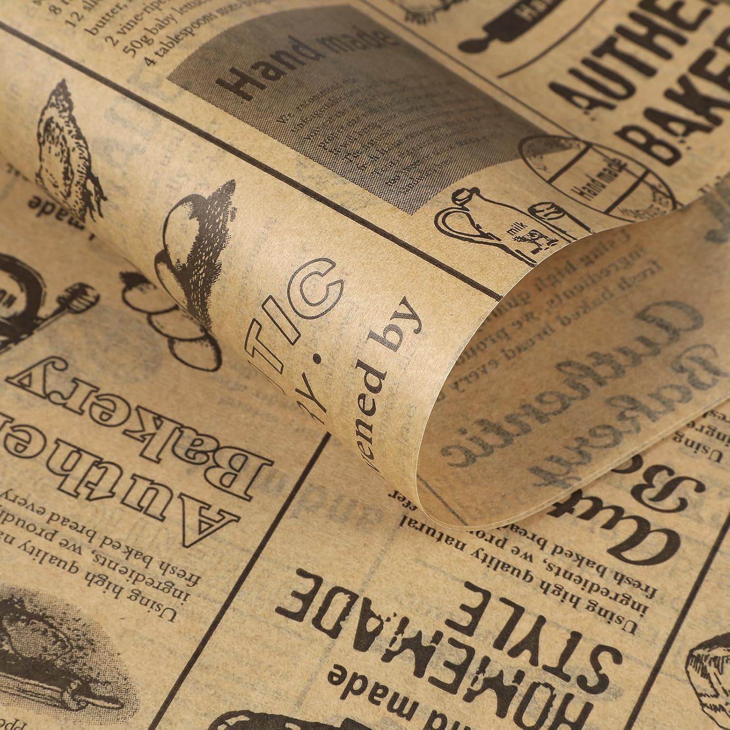 OSYLICT 100 Sheets Food Grade Wrap Paper,Greaseproof Baking Wrapping Paper and Basket Liners,For Bread Sandwich Burger Fries,For Kitchen Home Holiday Party Decor 30 * 20 CM image number 6