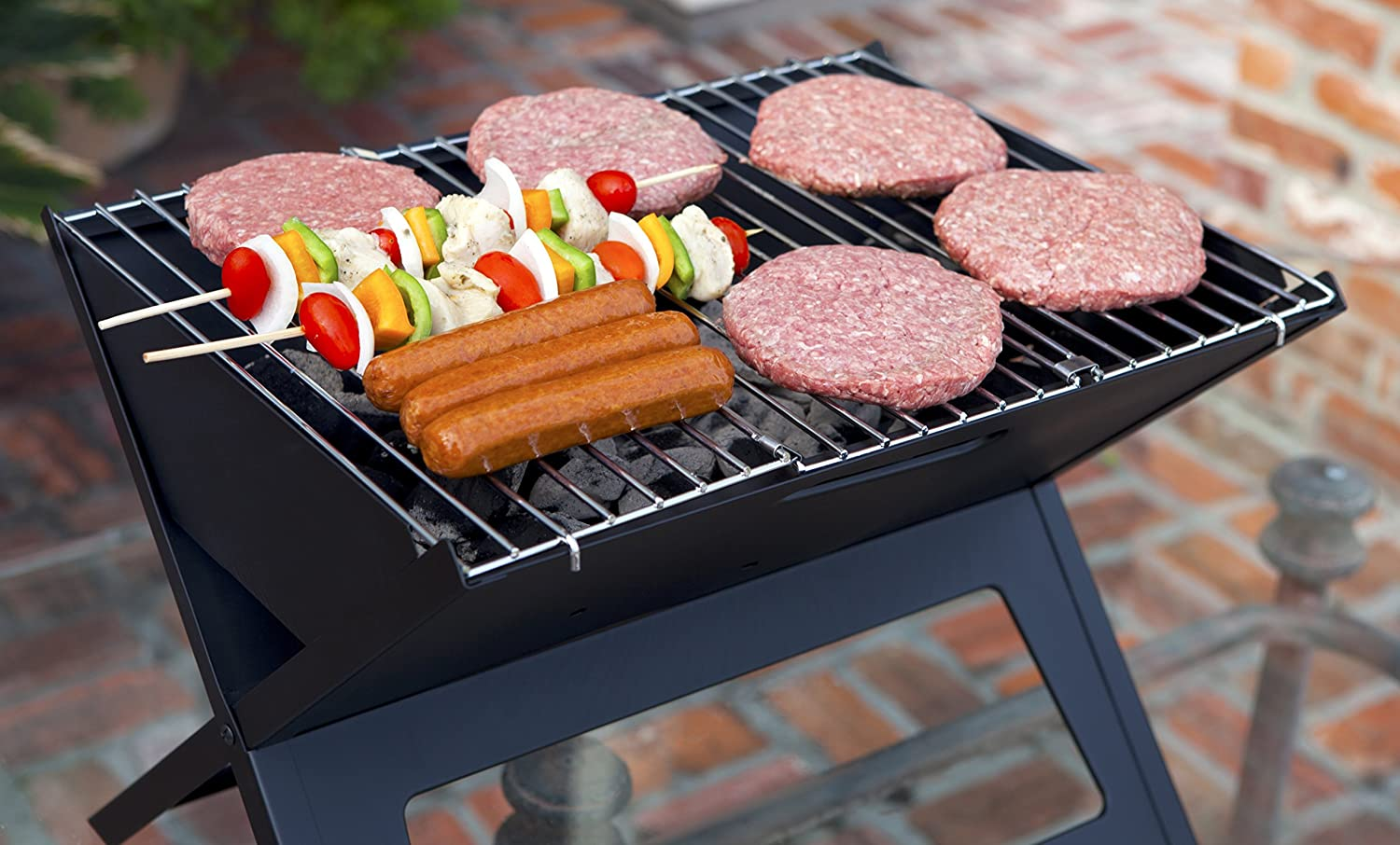 Fire Sense 60508 Black Notebook Charcoal Grill, 14.18" H X 11.82" W X 17.53" L image number 2