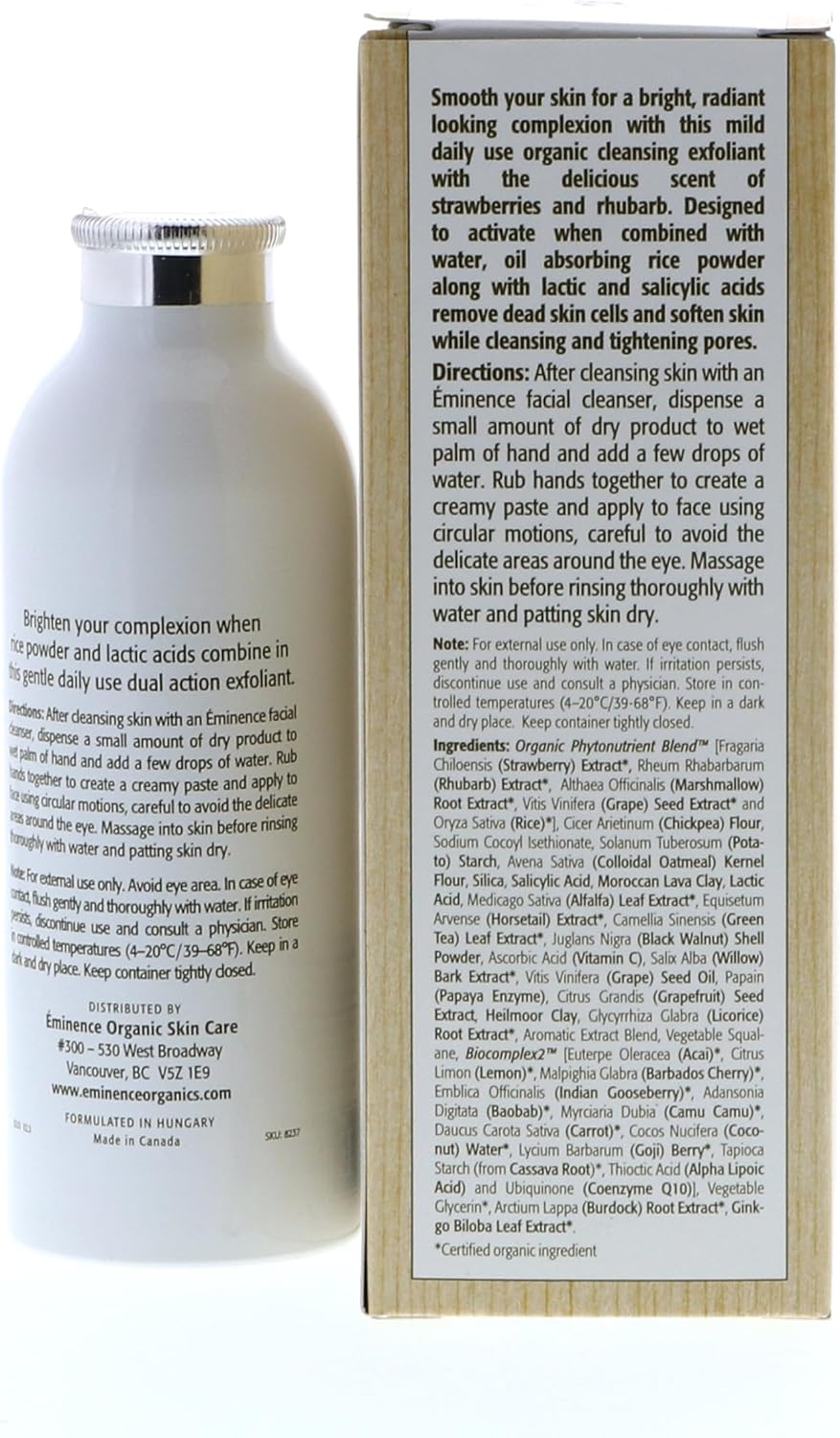 Eminence Organic Skincare Strawberry Rhubarb Dermafoliant, 4.2 Ounce image number 3