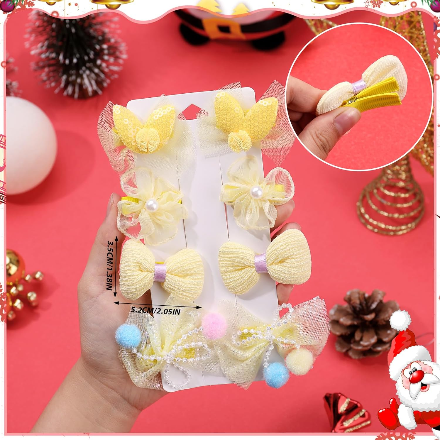 Dusaniyali Pack of 34 Flower Hair Clips Girls - Cute Hair Clips Set Baby Hair Bows with Flowers, Bows for Baby and Children, Multicoloured Hair Accessories for Girls image number 5