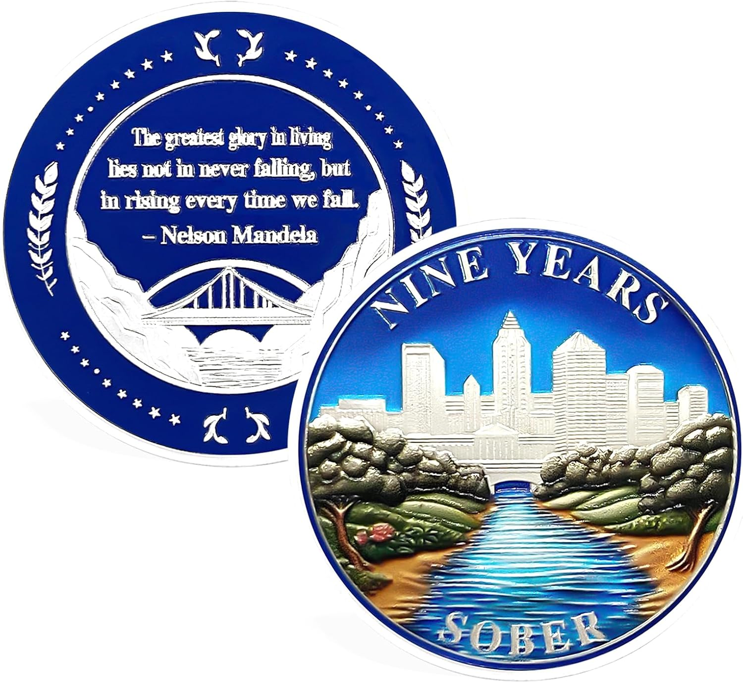 CHURYUML 10 Year AA Coins Ten Year Sobriety Chip Recovery Medallions Alcoholics Anonymous Token Sober Anniversary Gifts for Men and Women Celebrating Sobriety image number 5