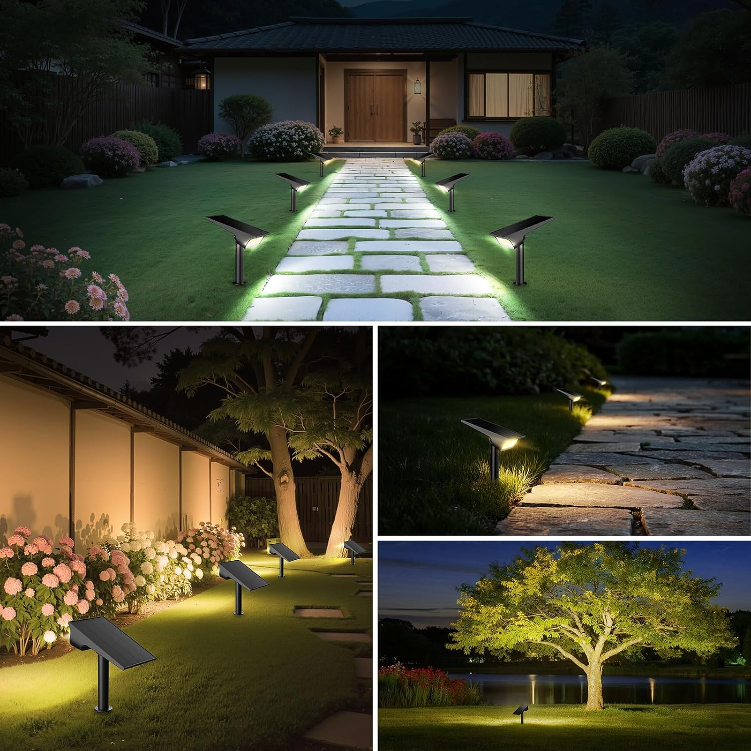 Intelamp Solar Lights Outdoor Waterproof, 3 Modes Landscape Spotlights, Dusk to Dawn Solar Spot Lights for Outside, Solar Garden Lights for Yard Porch image number 4