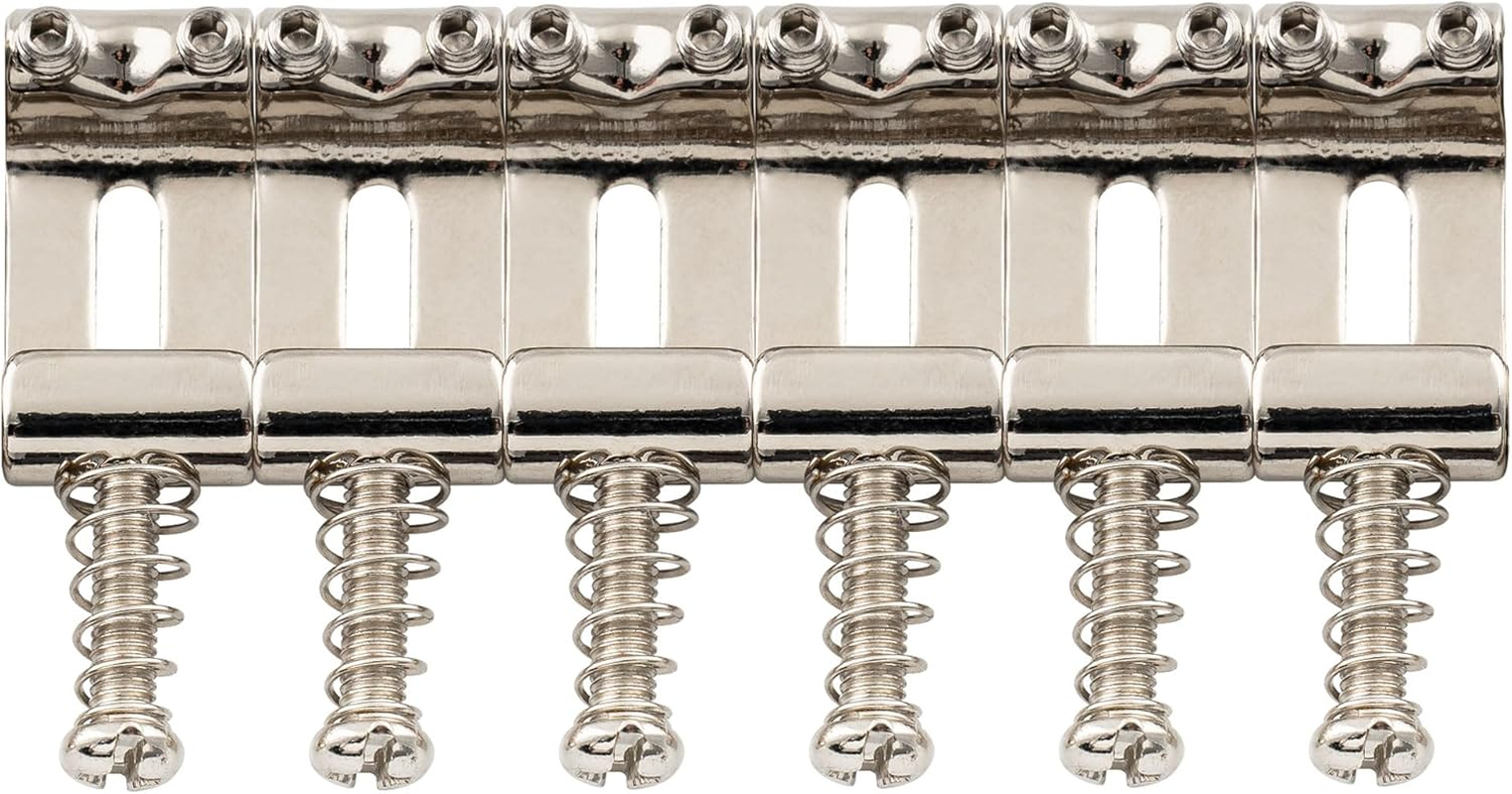 Musiclily Pro 10.8Mm Steel Vintage Style Guitar Tremolo Bridge Saddles for Strat Style Electric Guitar, Nickel (Set of 6) - Chrome image number 2