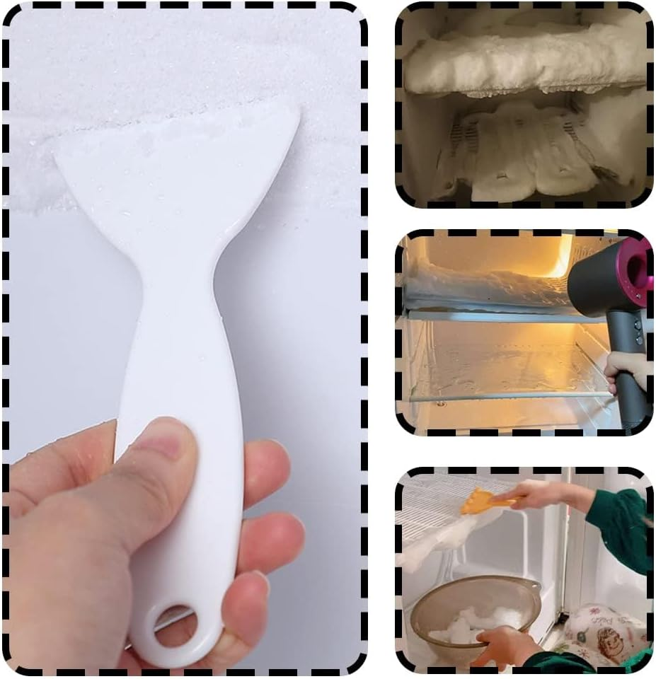 2 Pack Ice Scraper Shovel, Durable Plastic De-Icer Tool with Hanging Hole, Ergonomic Windscreen Ice Scraper for Refrigerator and Window by SZTTY image number 1