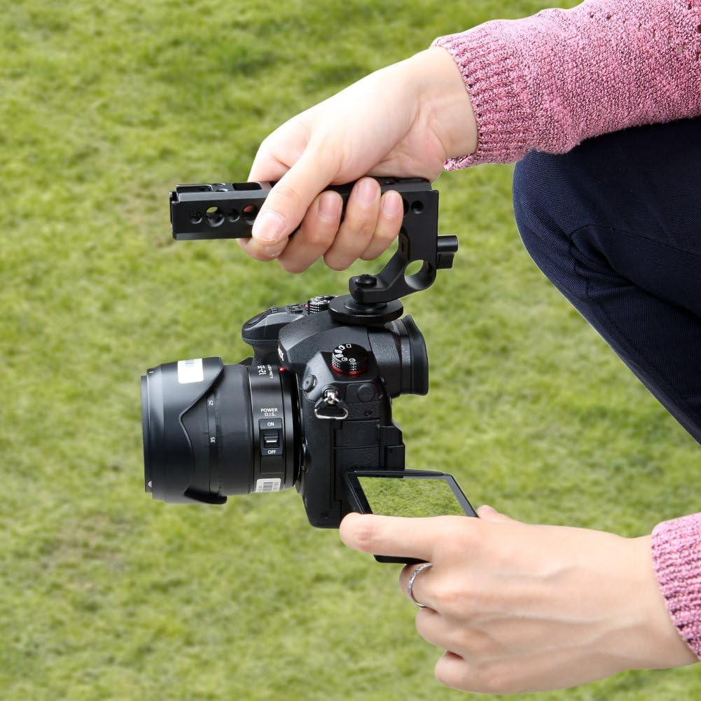 NICEYRIG Camera Hot Shoe Top Cheese Handle with Mounting Points for DSLR Camera Applicable LED Light Monitor Microphone Mounts image number 2