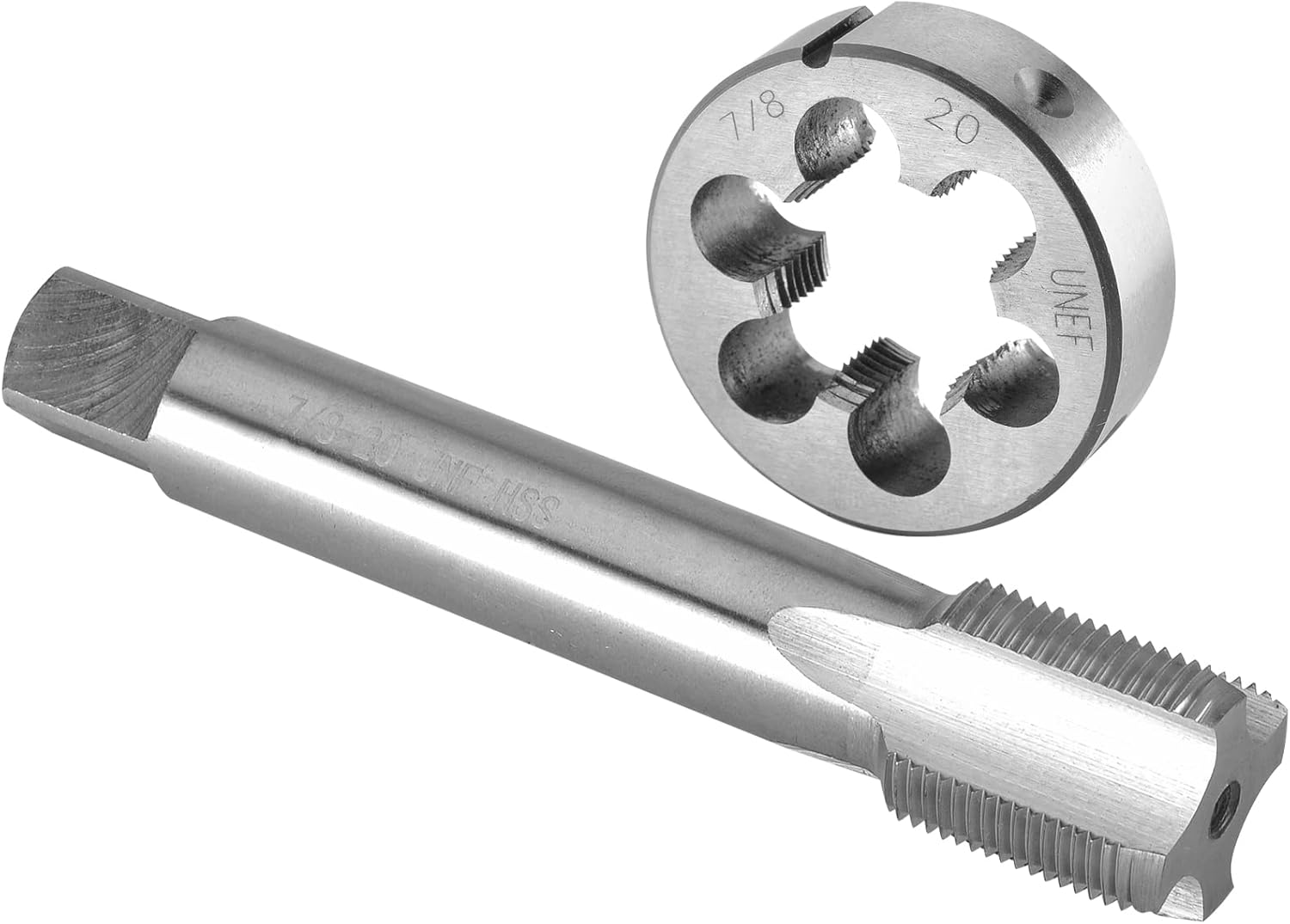 Burkit 7/8"-20 UNEF Tap and Die Set Right Hand, 7/8 X 20 UNEF Machine Thread Tap and round Die image number 2