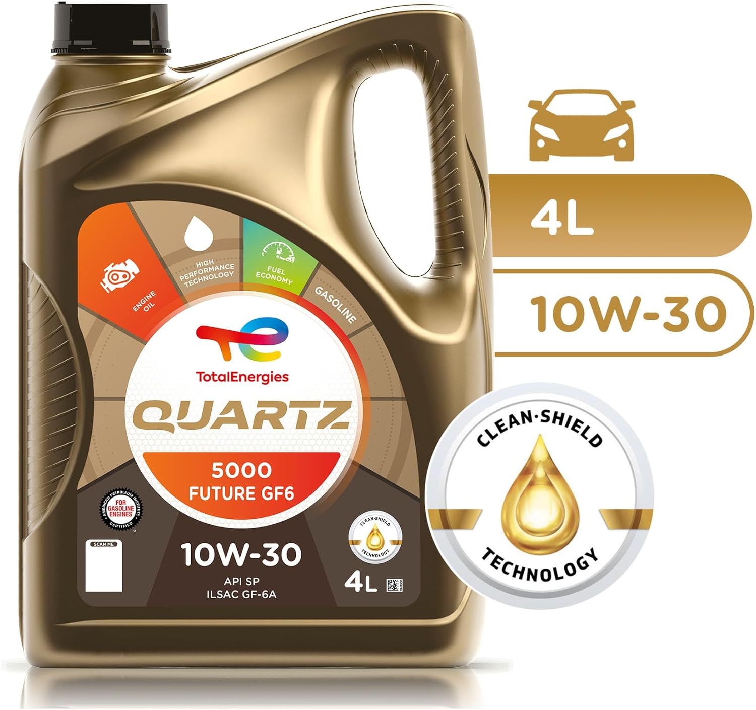 Totalenergies Quartz 5000 GF6 10W-30 Engine Oil 4L &ndash; Premium Mineral Oil for Petrol Engines &ndash; API SP, ILSAC GF-6A &ndash; Enhanced Fuel Efficiency & Engine Protection image number 1