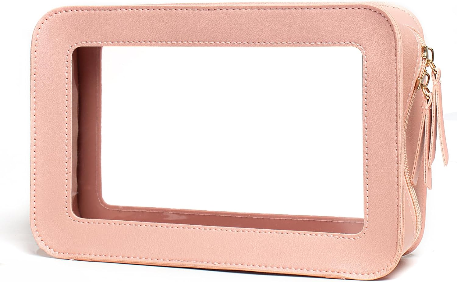 DDPOND Clear Makeup Bag, Travel Toiletry Cosmetic Bag Case Portable Clear Makeup Organizer Transparent Storage Bag Fit Carry-On Travel Car Accessories for Women Men (Large Black)