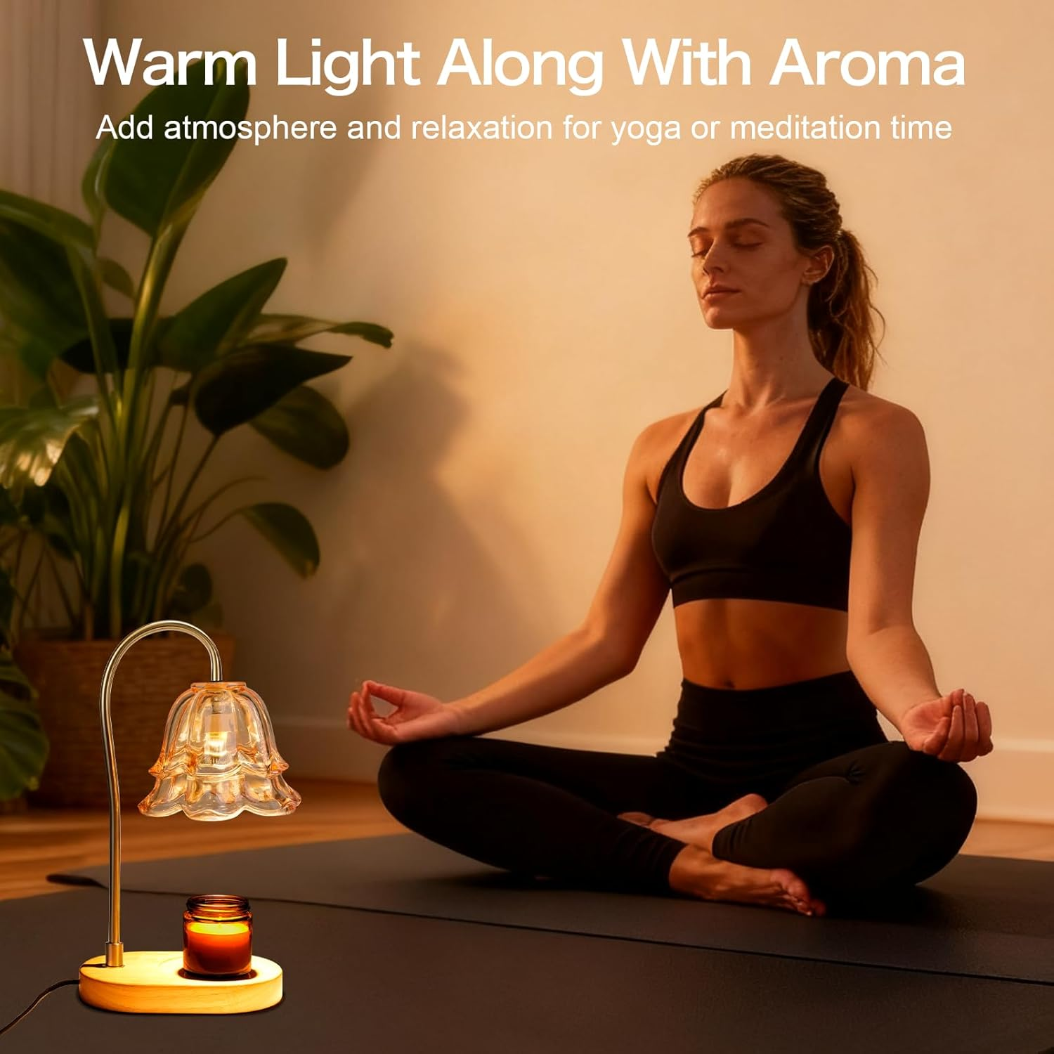 Candle Warmer Lamp AU Plug&ndash; Adjustable Dimmable 35W Light with Timer, Vintage Bluebell Lamp, Safe Design for Wax Melts & Jar Candles, Home Decorative Floral Night Light for Bedroom Birthday Gift