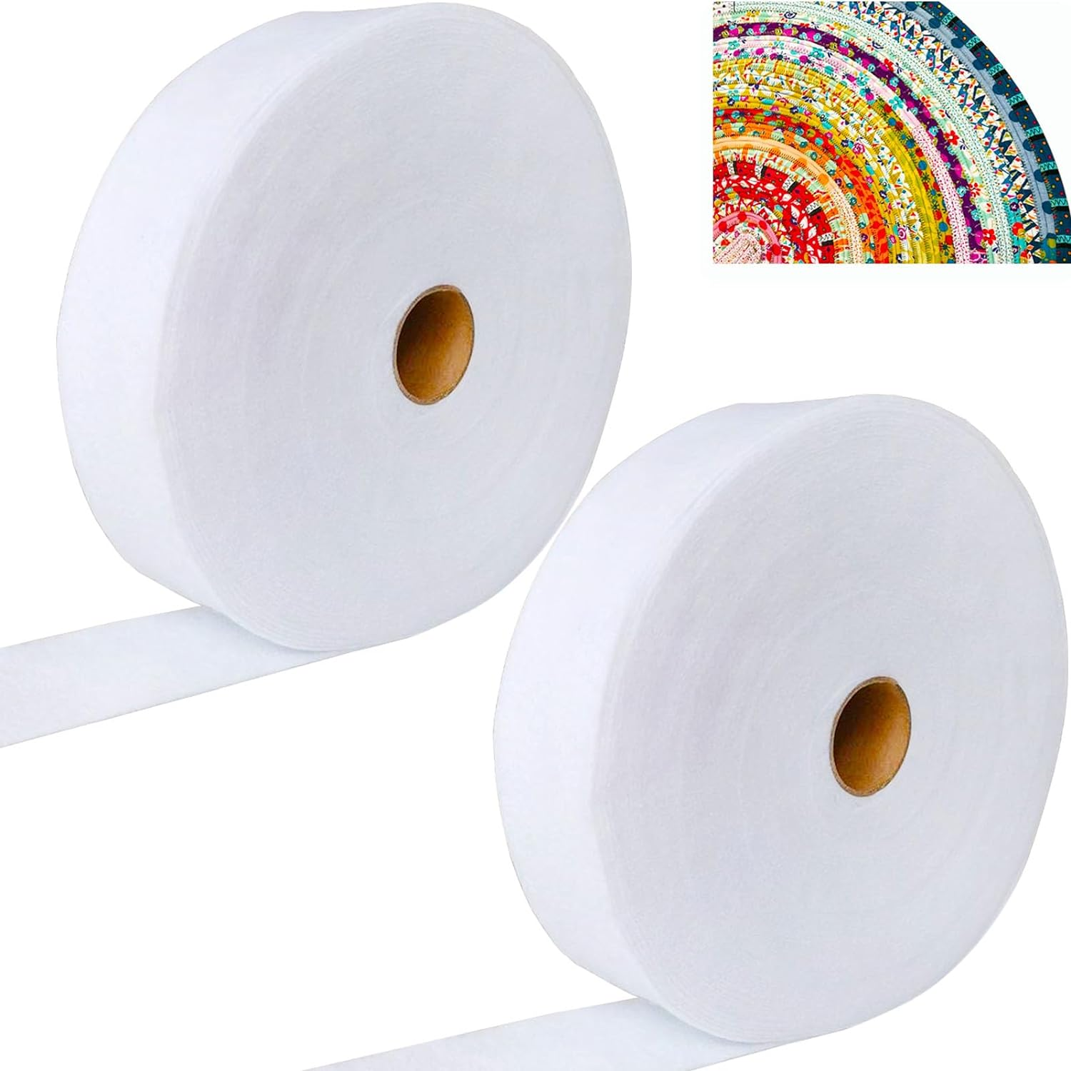 2 Roll Jelly Roll Batting Strip 2 1/2 Inch Cotton Blend Fleece Batting on a Roll Total 70 Yards for Jelly Roll Rugs,Throw Rugs,Braided Rug image number 6