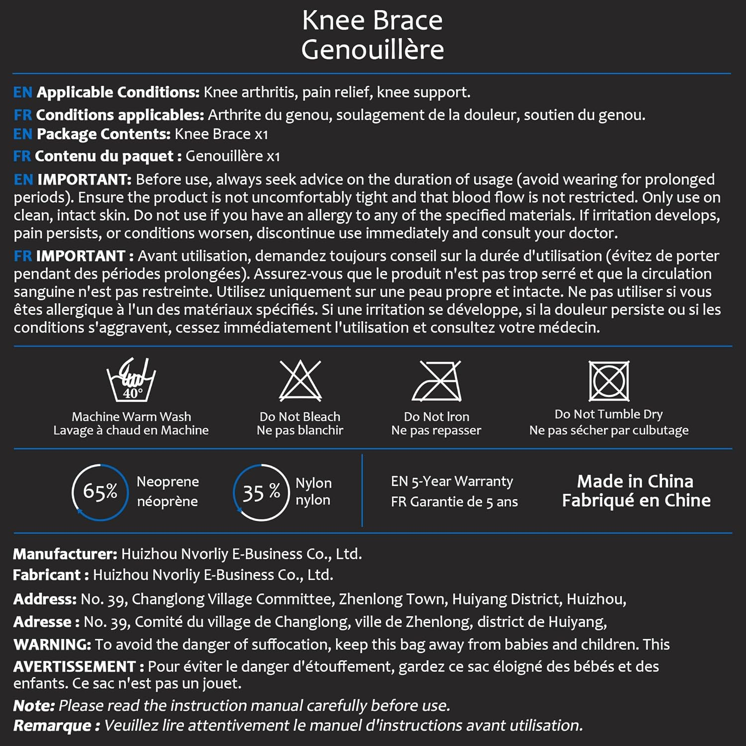 (5XL/6XL) - Nvorliy plus Size Knee Brace 5XL 6XL Extra Large Open-Patella Stabiliser Breathable Neoprene Support for Arthritis, Acl, Running, Pain Relief, Meniscus Tear, Post-Surgery Recovery, Fit Men and Women image number 4